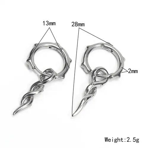 Jewelry Vintage Earrings One Pairs Chrome Jewelry Size ONE SIZE - 2 Thumbnail
