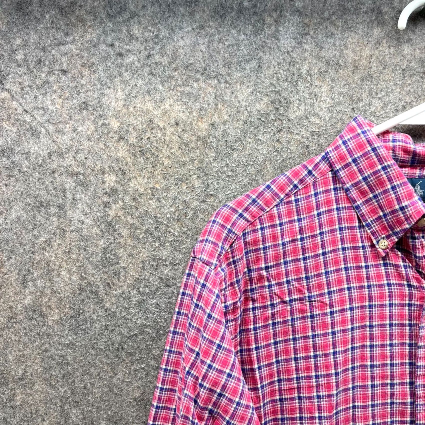 Ralph Lauren VINTAGE Ralph Lauren Shirt Men Medium Pink Button Up Classic Tattersall Plaid Size US M / EU 48-50 / 2 - 7 Thumbnail