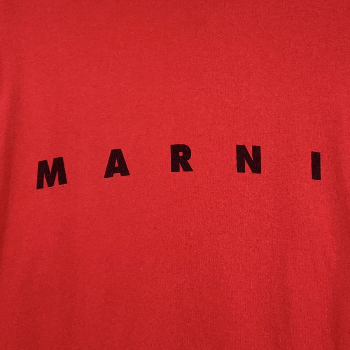 Marni MARNI Red Logo Print Crew Neck Short Sleeve T-Shirt K26WX Size US XXS / EU 40 - 4 Thumbnail
