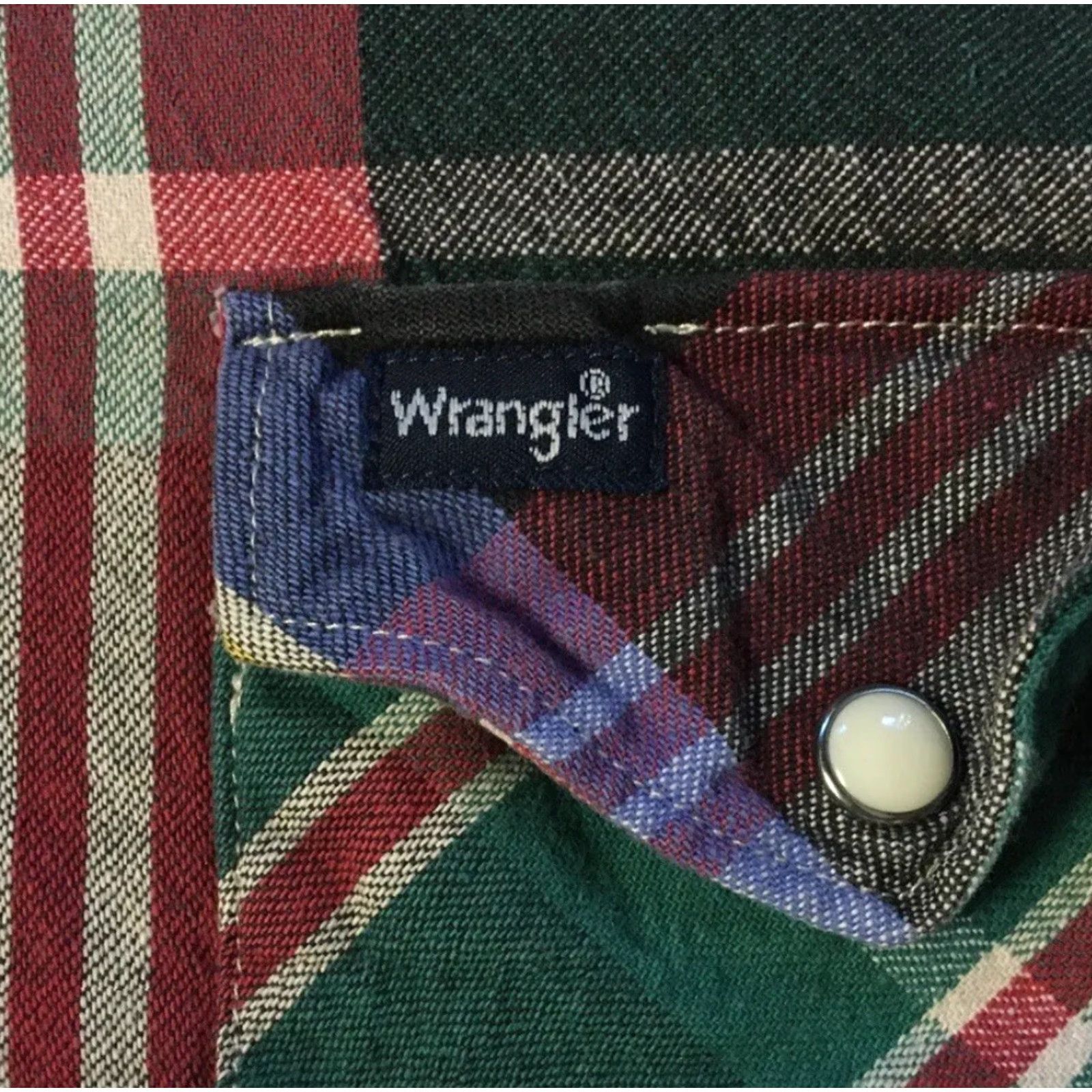 Wrangler VINTAGE Wrangler Shirt Mens M Green Plaid Pearl Snap Button-Up Cowboy Rodeo 80s 90s Grunge Western URL Size US M / EU 48-50 / 2 - 2 Thumbnail