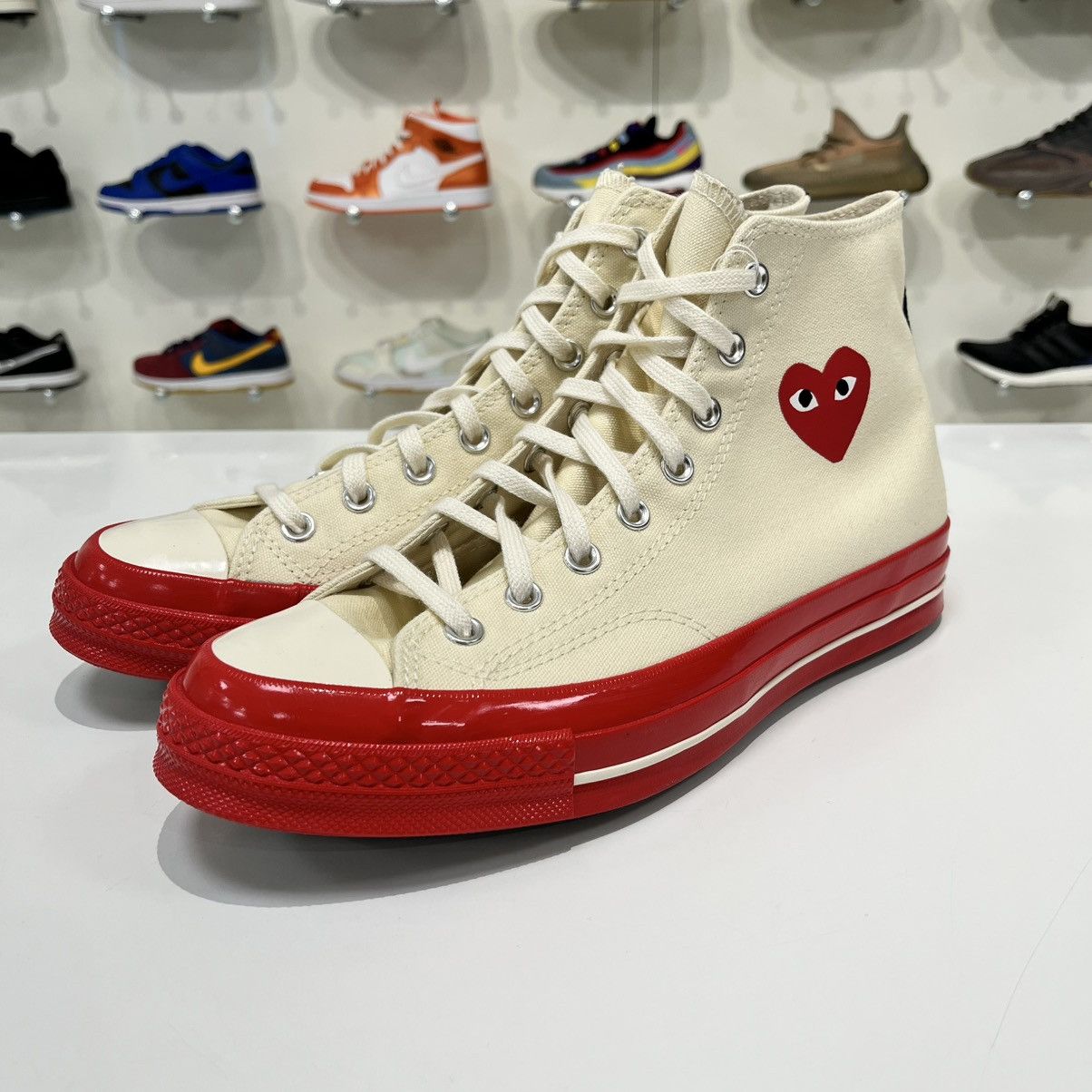 Comme des Garcons × Converse Converse Chuck Taylor All Star 70 Hi x CDG Play Red Midsole Size US 10 / EU 43 - 2 Thumbnail