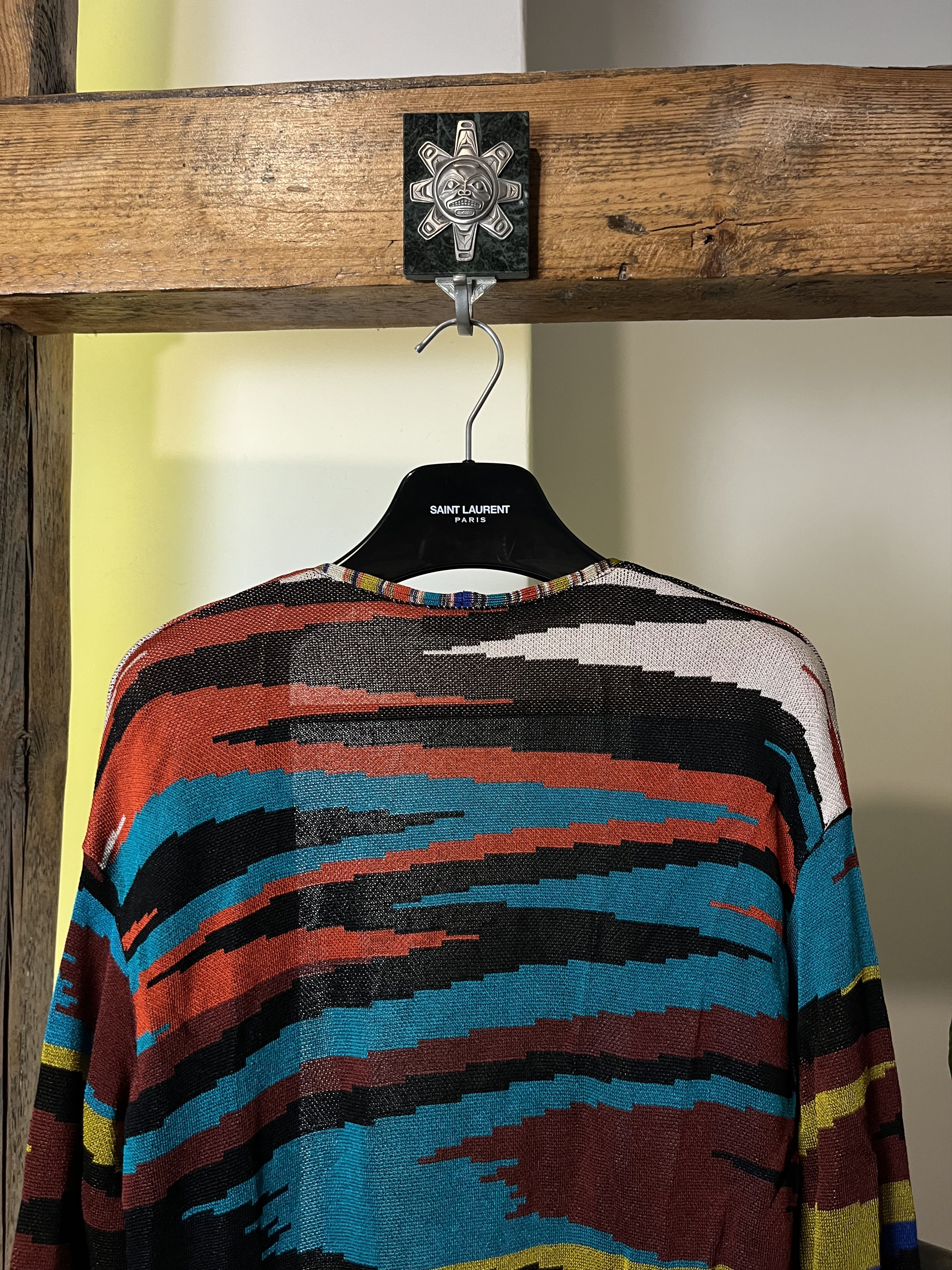 Missoni × Vintage 80s Missoni Abstract Long Slim Cardigan Size S / US 4 / IT 40 - 5 Thumbnail
