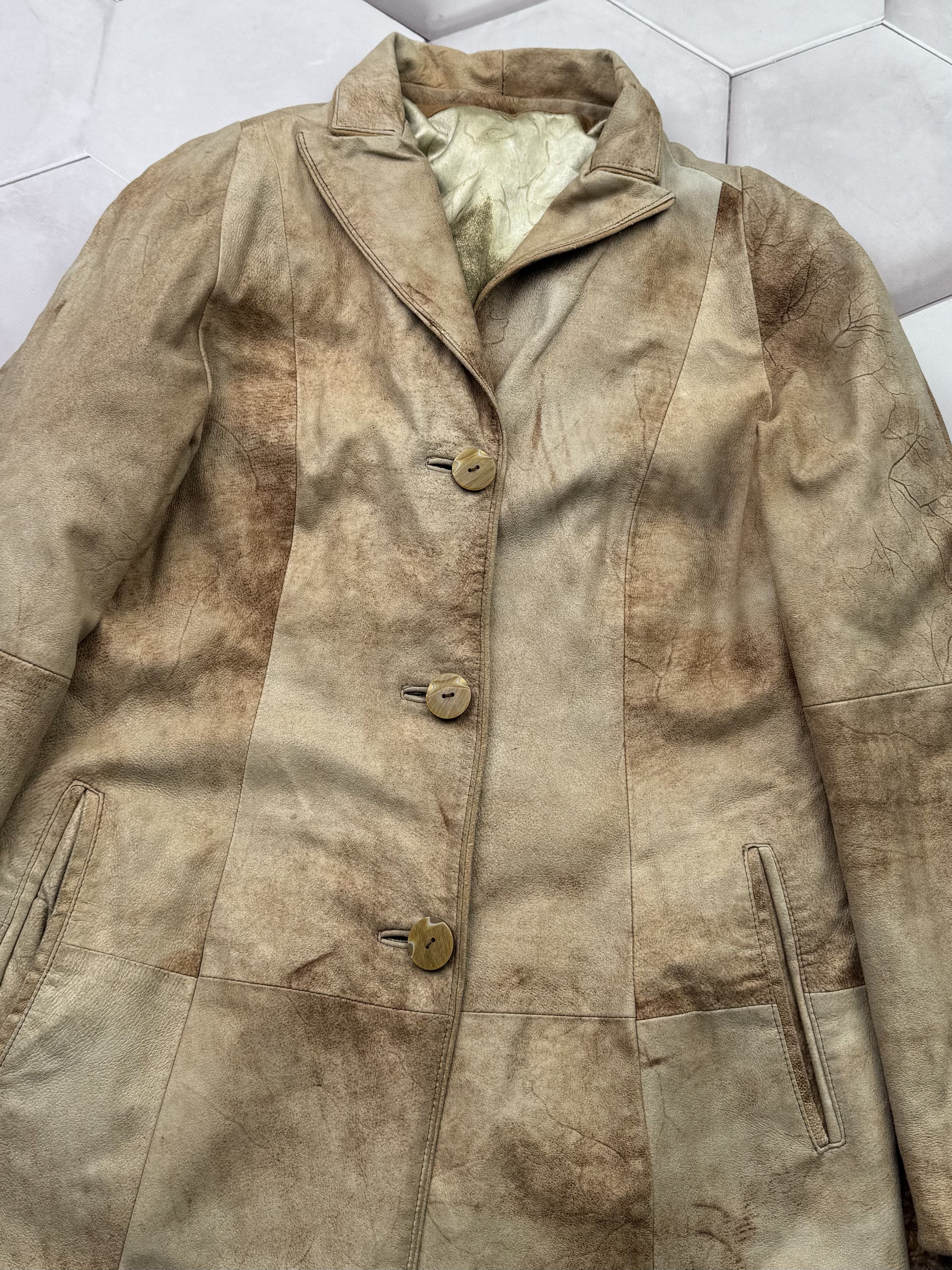 Vintage Vintage Faded Effect Leather Coat (E4) Size S / US 4 / IT 40 - 4 Thumbnail