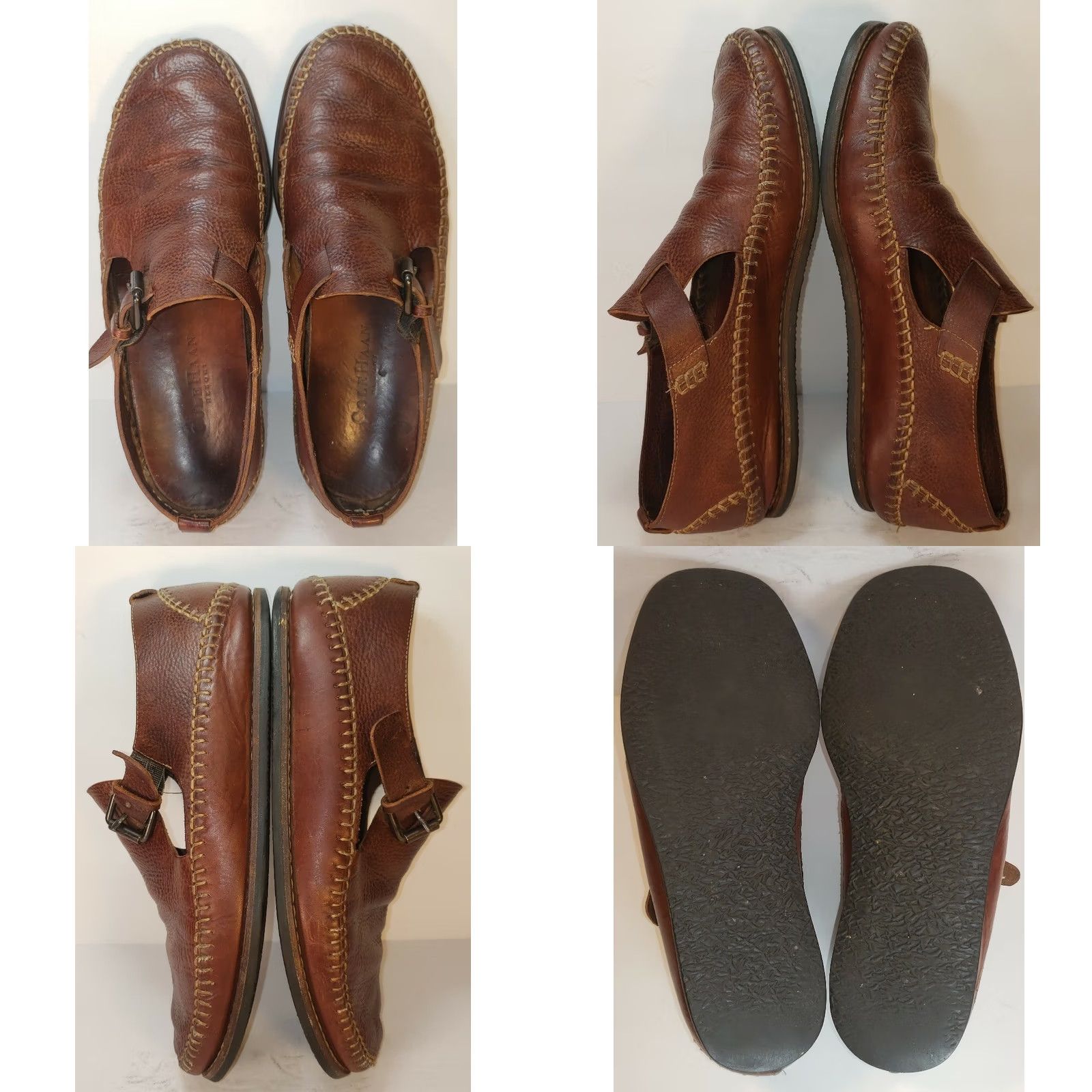 Cole Haan Cole Haan Hand Sewn Flats Loafer Mens 8.5M Brown Leather Buckle, Brass, Flat, Pre-owned, Vintage Style Size US 9 / EU 42 - 8 Thumbnail