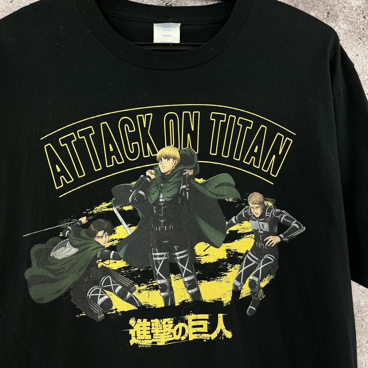Japanese Brand Attack on Titan Anime Tee Port Company Big Logo Black Size L Size US L / EU 52-54 / 3 - 5 Thumbnail
