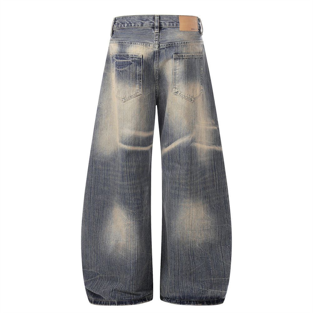 Vintage Men's Loose Punk Retro Distressed Washed Curved Jeans Size US 32 / EU 48 - 2 Thumbnail