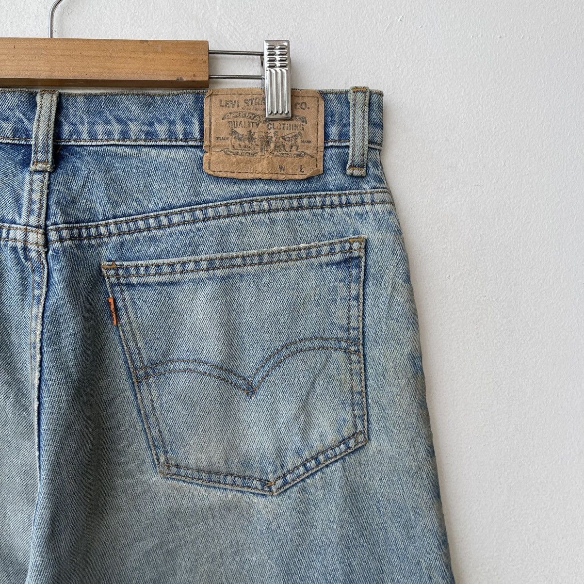 Levi's Vintage 90s Levi's 210 Orange Tab Denim Jeans Thrashed Size US 34 / EU 50 - 14 Thumbnail