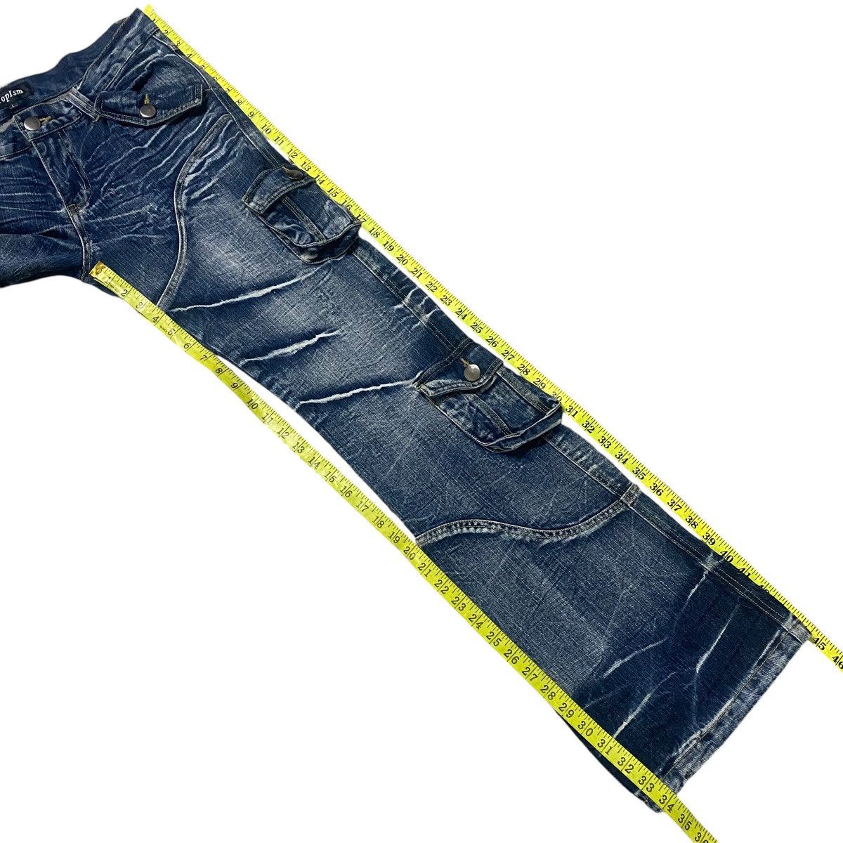 Japanese Brand Vintage TOPISM Denim Super Flare Cargo Pants Size US 34 / EU 50 - 21 Thumbnail