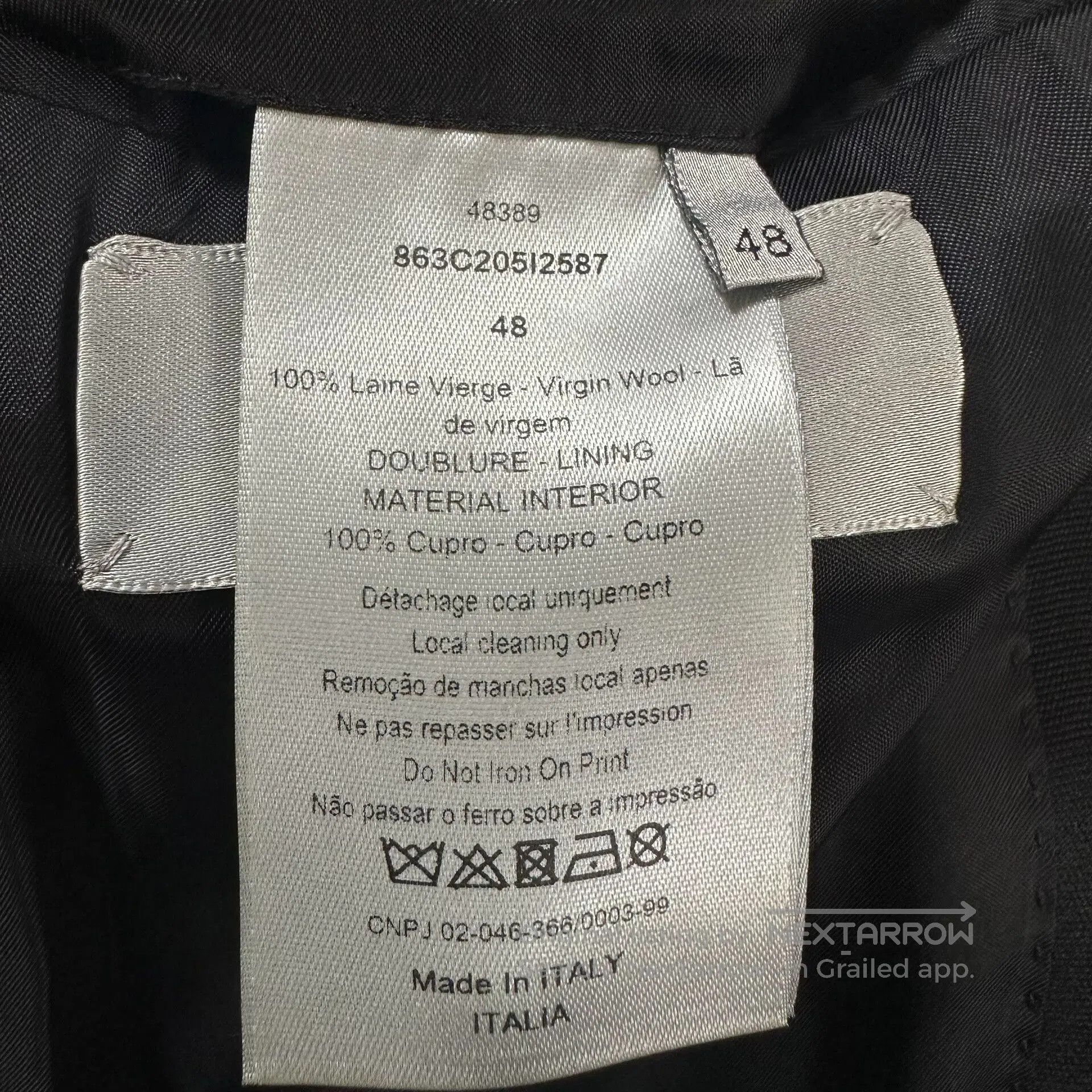 Kris Van Assche Dior Homme 18ss Wheat Logo Wool Blazer. Size US M / EU 48-50 / 2 - 5 Thumbnail