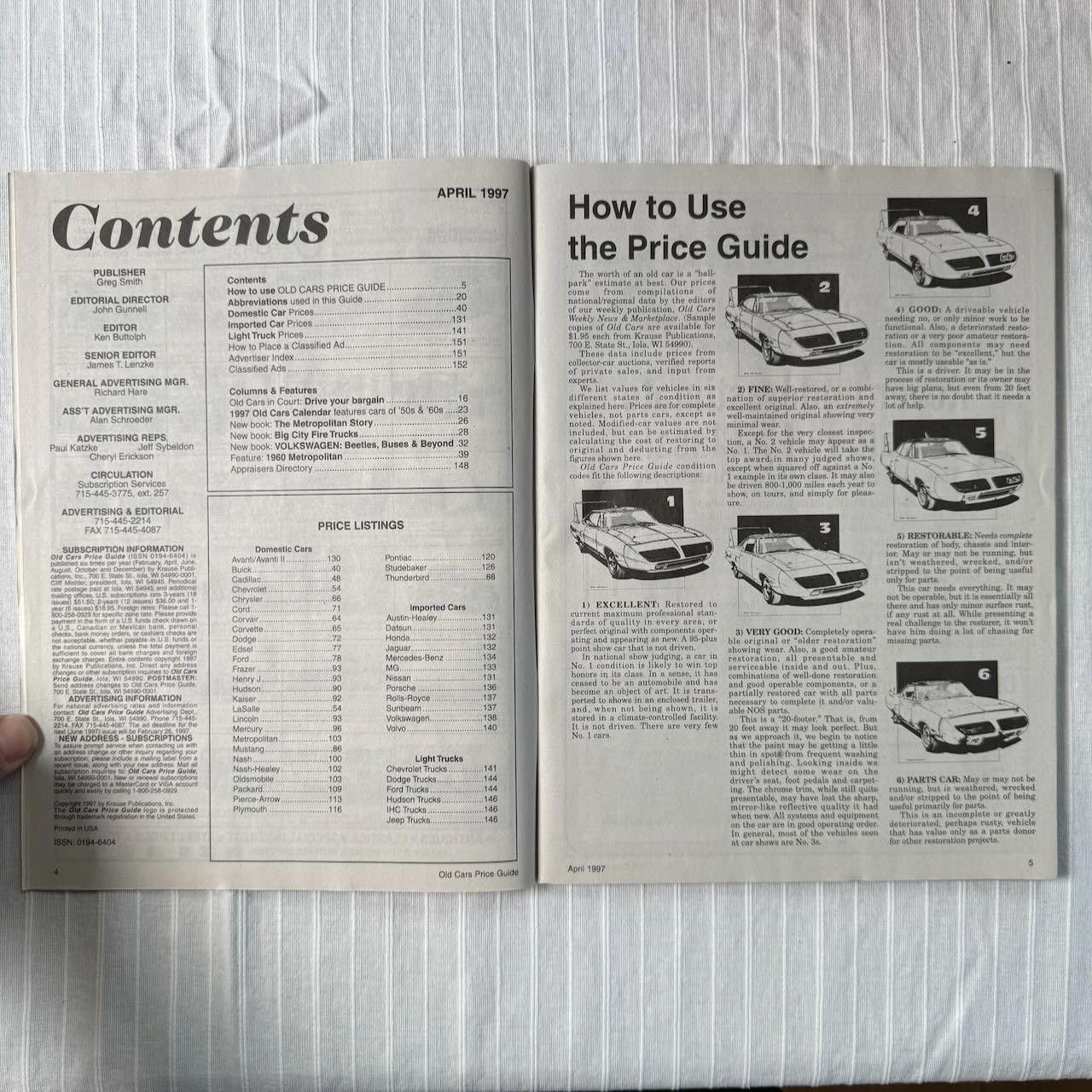 Designer Old Cars Price Guide - April 1997 Edition Vol 20 #2 Size ONE SIZE - 6 Thumbnail