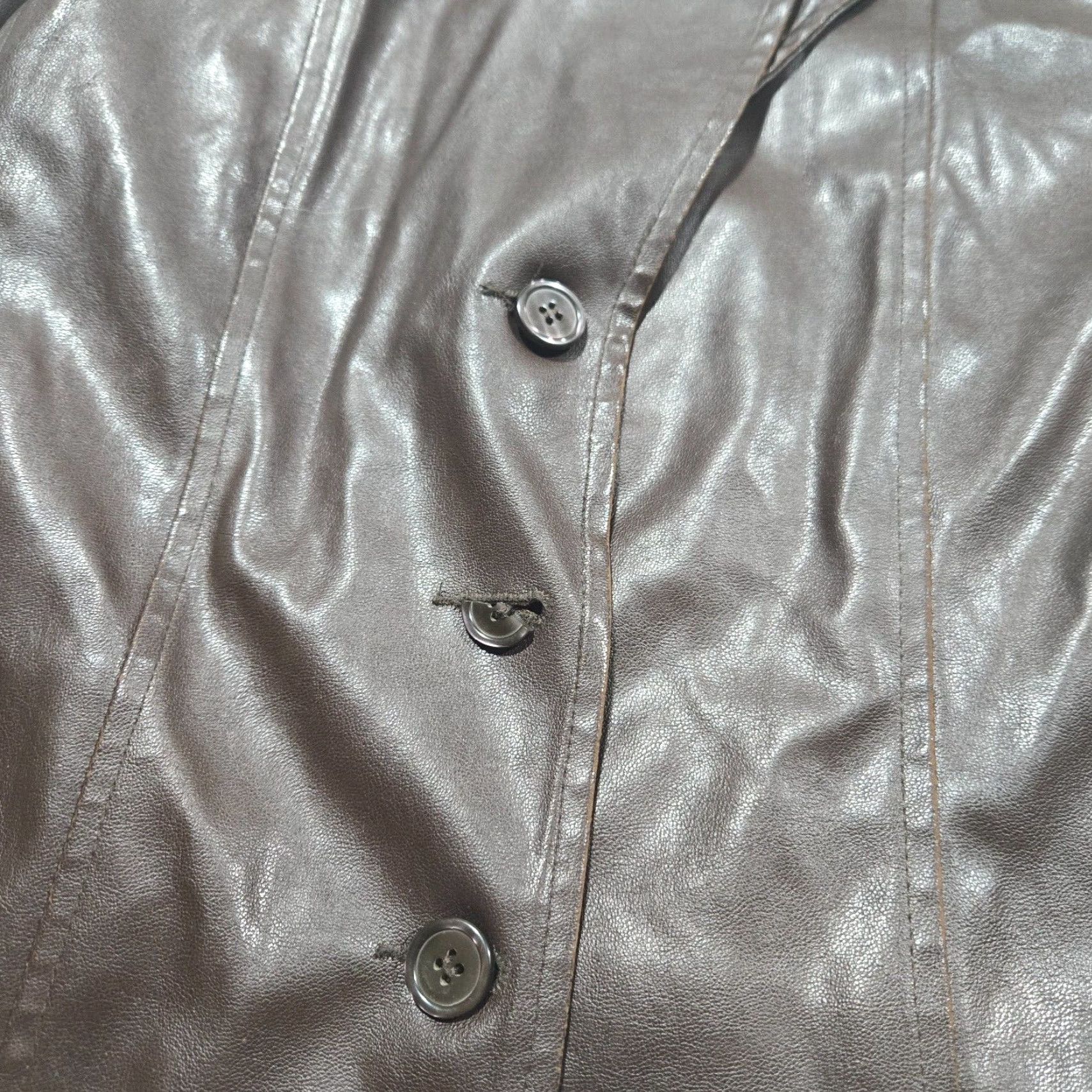 FLAX Mountain Lake Jacket Coat Flax Faux Leather Brown Adult Women's PL Petite Large Brown Mountain Lake Jacket Coat Flax Faux Leather Size L / US 10 / IT 46 - 5 Thumbnail