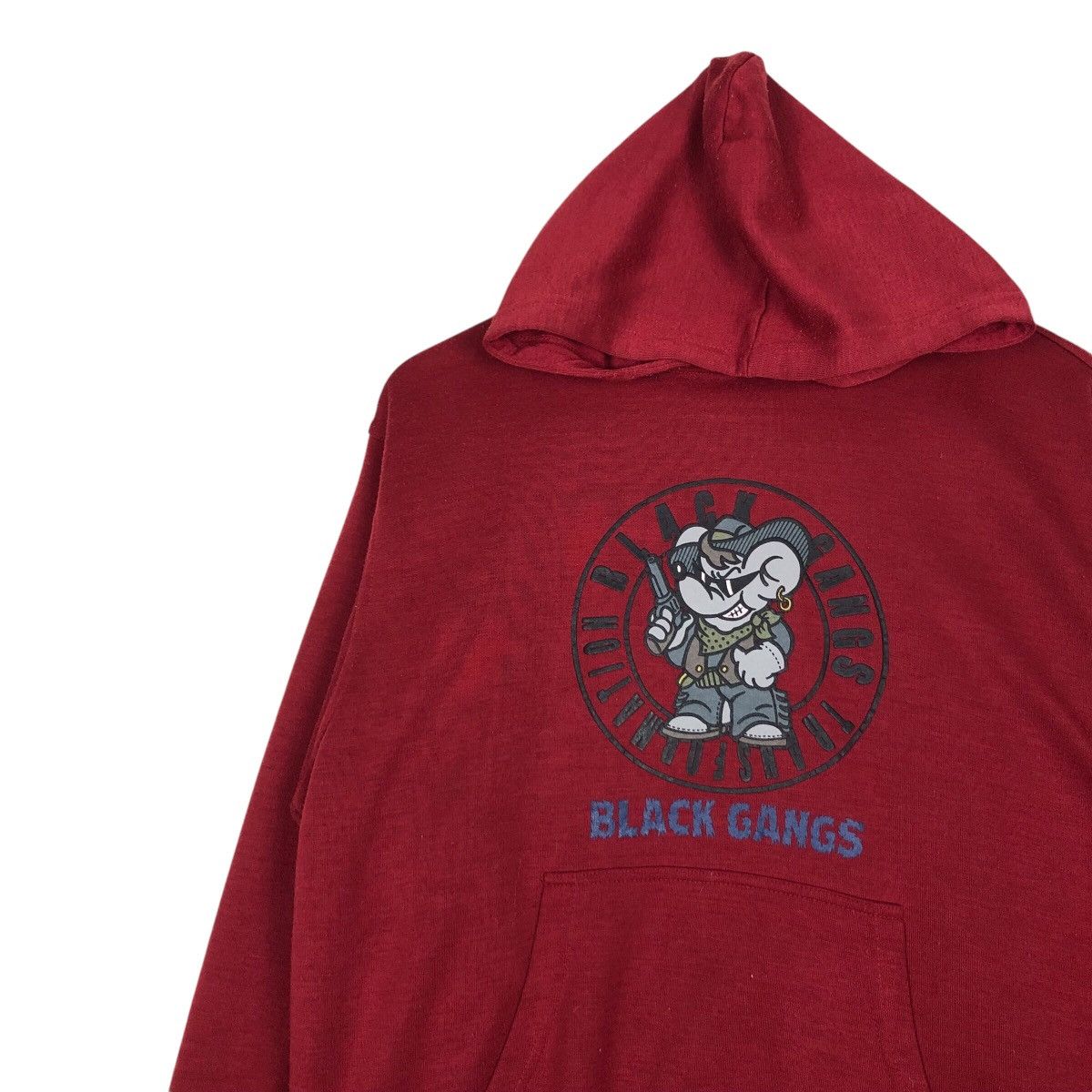 Japanese Brand × Vintage Vintage Black Gang Japanese Brand Hoodie Medium Size US M / EU 48-50 / 2 - 6 Thumbnail