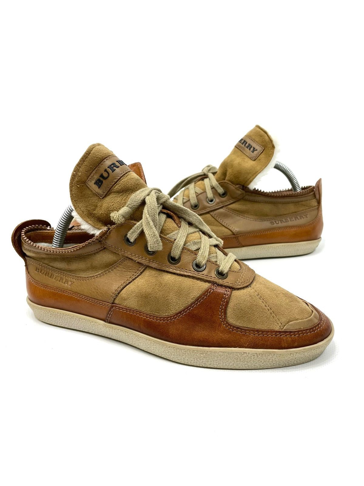 Burberry Burberry Archive Shearling-Lined Leather High-Top Sneakers Size US 8 / IT 38 - 3 Thumbnail