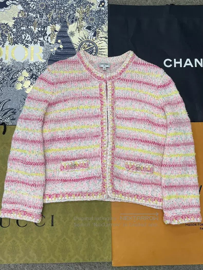 Chanel Chanel Colourful striped knitted cardigan coat Size M / US 6-8 / IT 42-44 - 1 Thumbnail