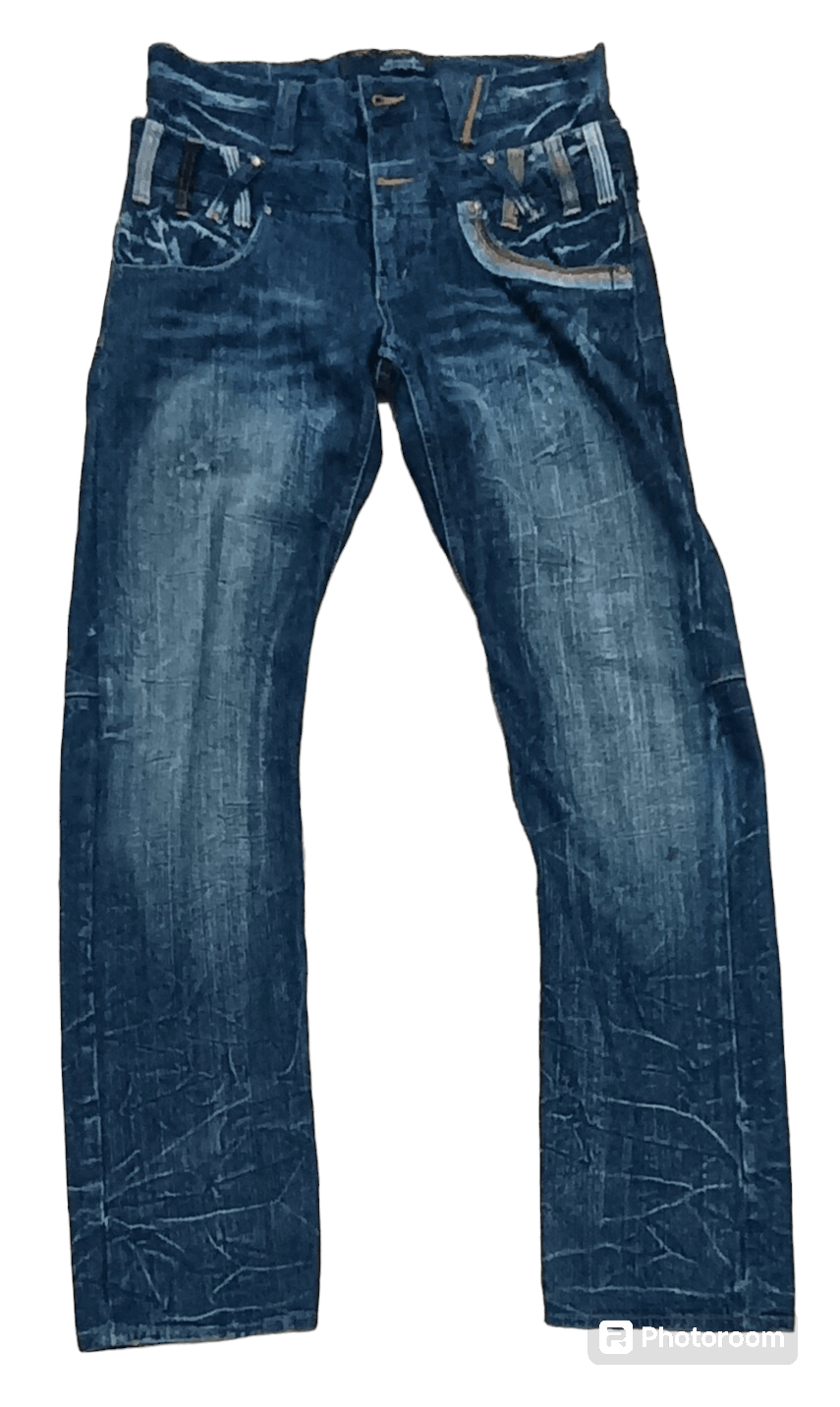If Six Was Nine DOMINATE DOUBLE WAIST DISTRESS SEASONED JEANS Size US 34 / EU 50 - 1 Thumbnail