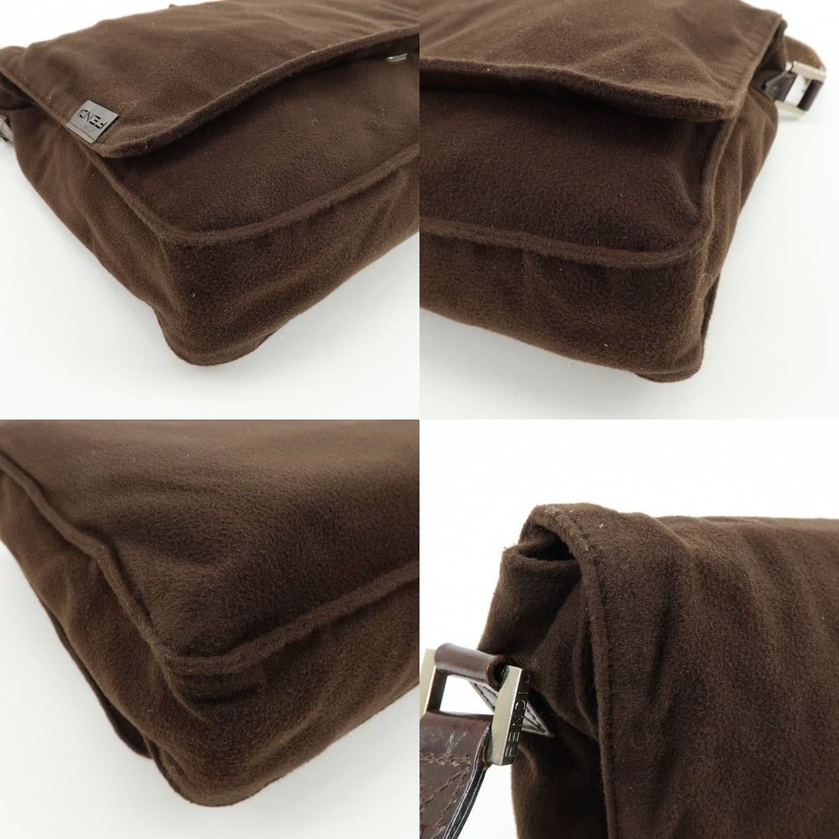 Fendi Fendi Wool Leather Crossbody Bag Brown Size ONE SIZE - 5 Thumbnail