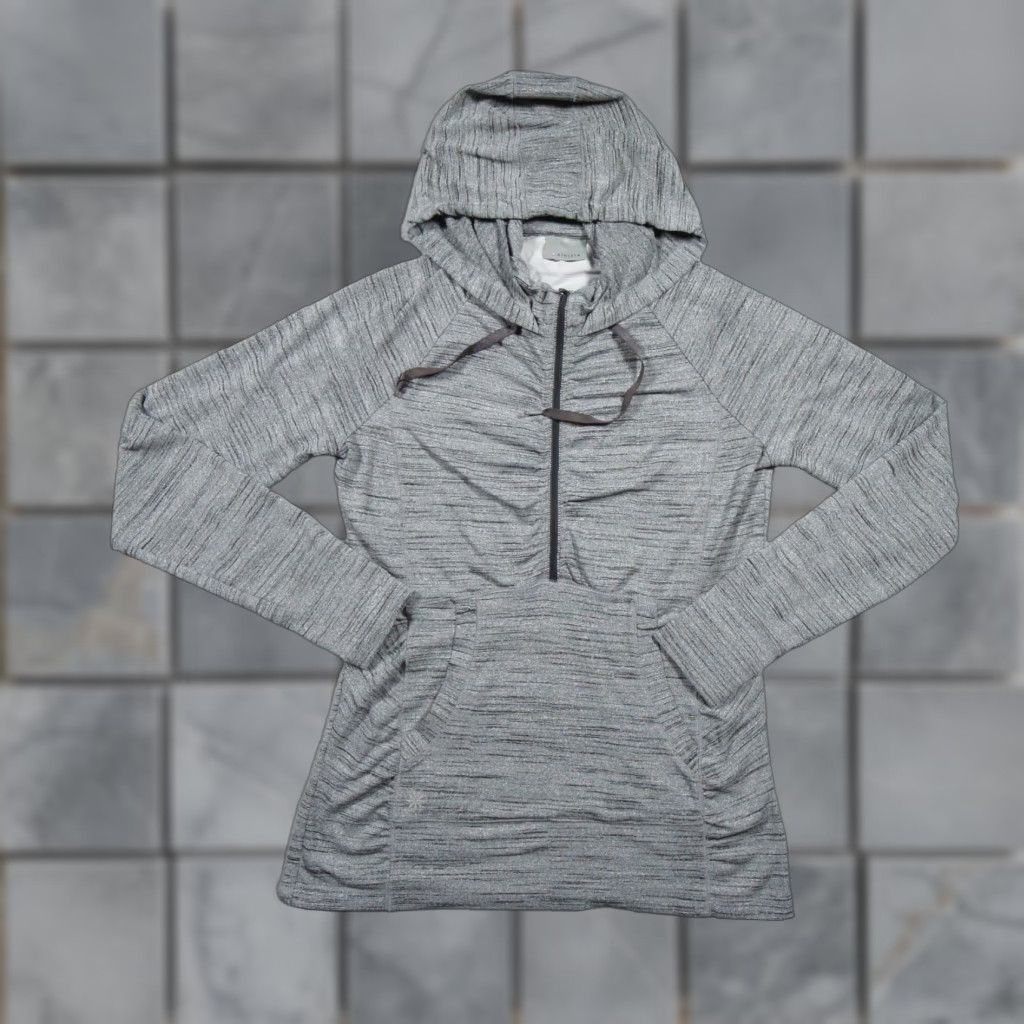 Athleta Athleta Hoodie Womens Medium Gray Half Zip Pullover Activewear Size M / US 6-8 / IT 42-44 - 1 Thumbnail