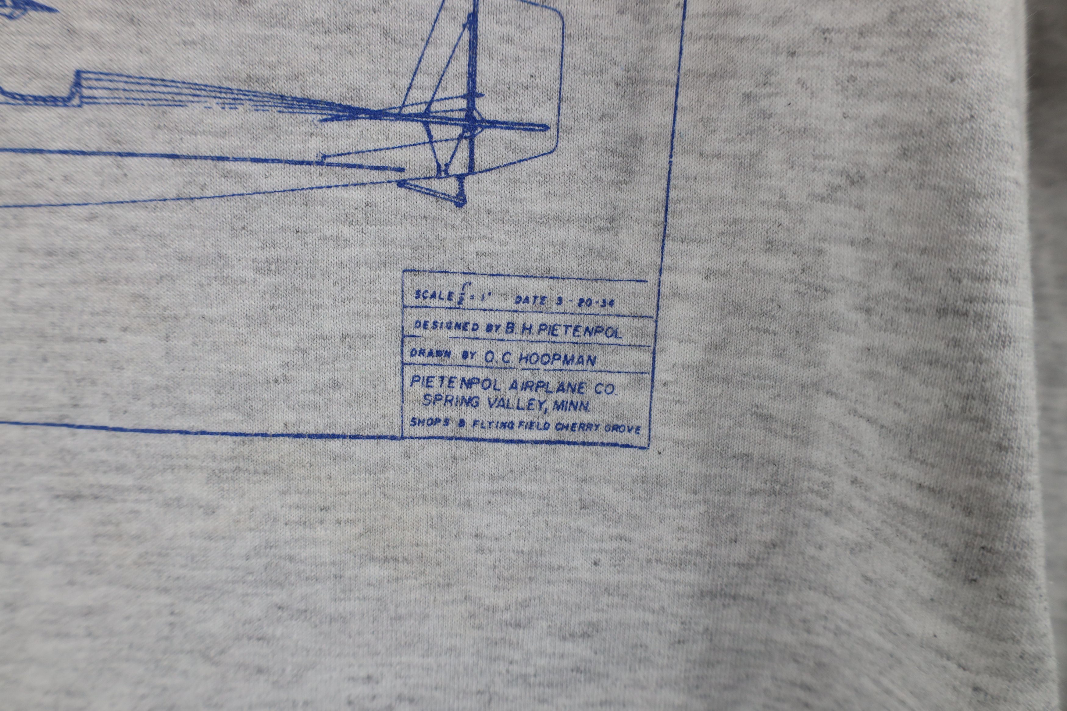 Vintage Vintage Y2K 2000 Pietenpol Air Camper Airplane T-Shirt Gray Size US XL / EU 56 / 4 - 6 Thumbnail
