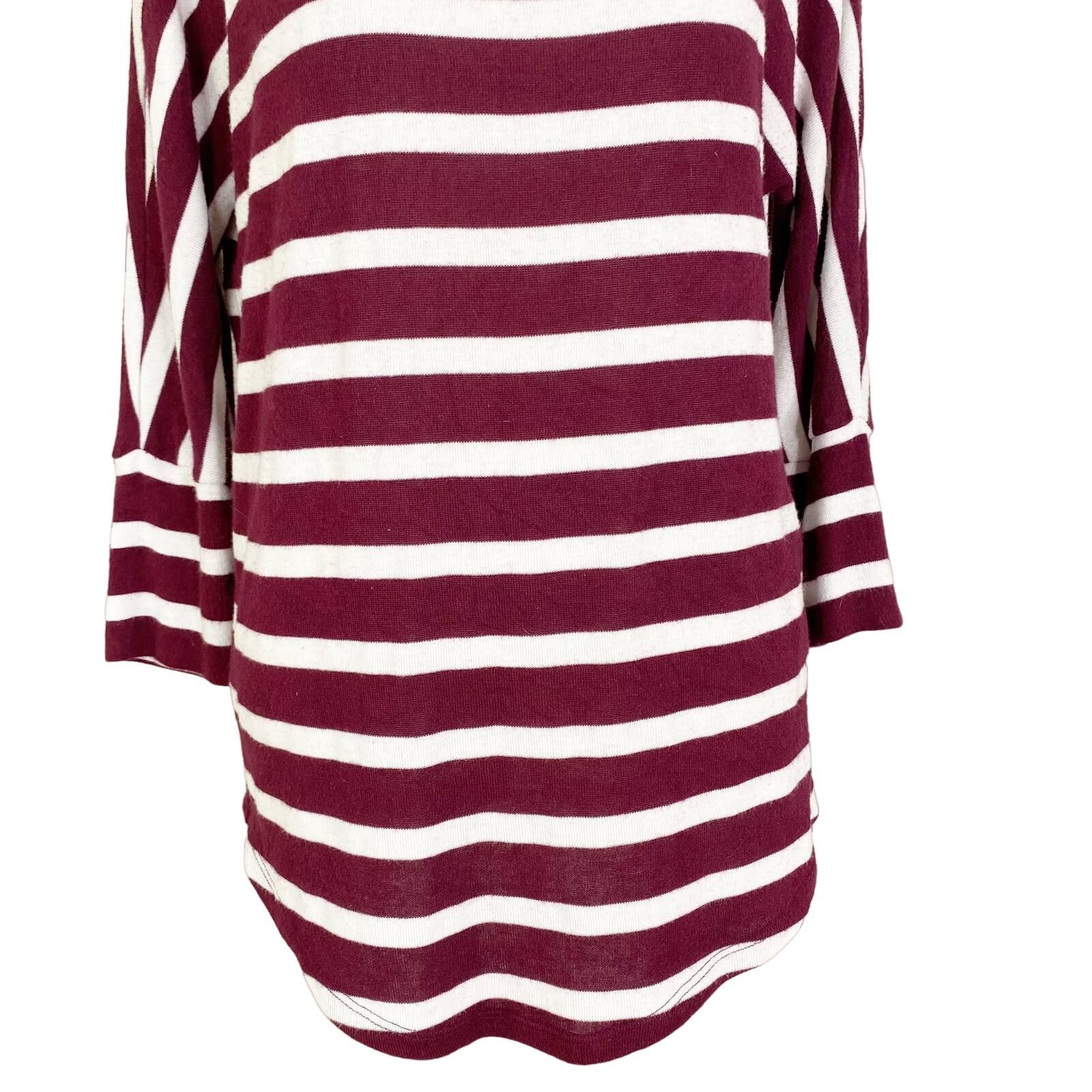 Other Mix by 41Hawthorn Sweater Medium Maroon White Stripes Size M / US 6-8 / IT 42-44 - 9 Thumbnail