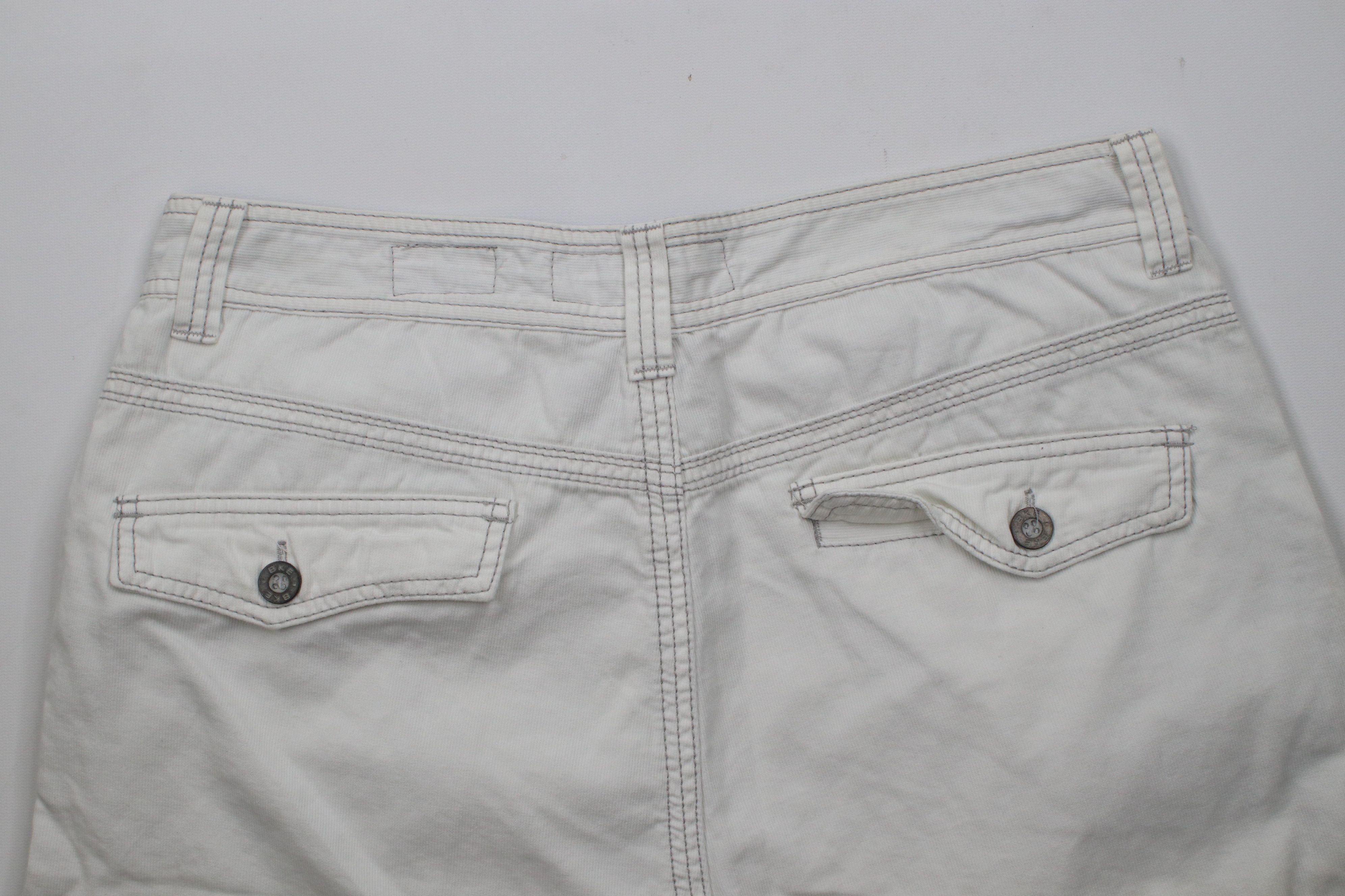 Vintage Buckle BKE Fit Baggy Ribbed Cargo Shorts White Cotton Size US 36 / EU 52 - 10 Thumbnail