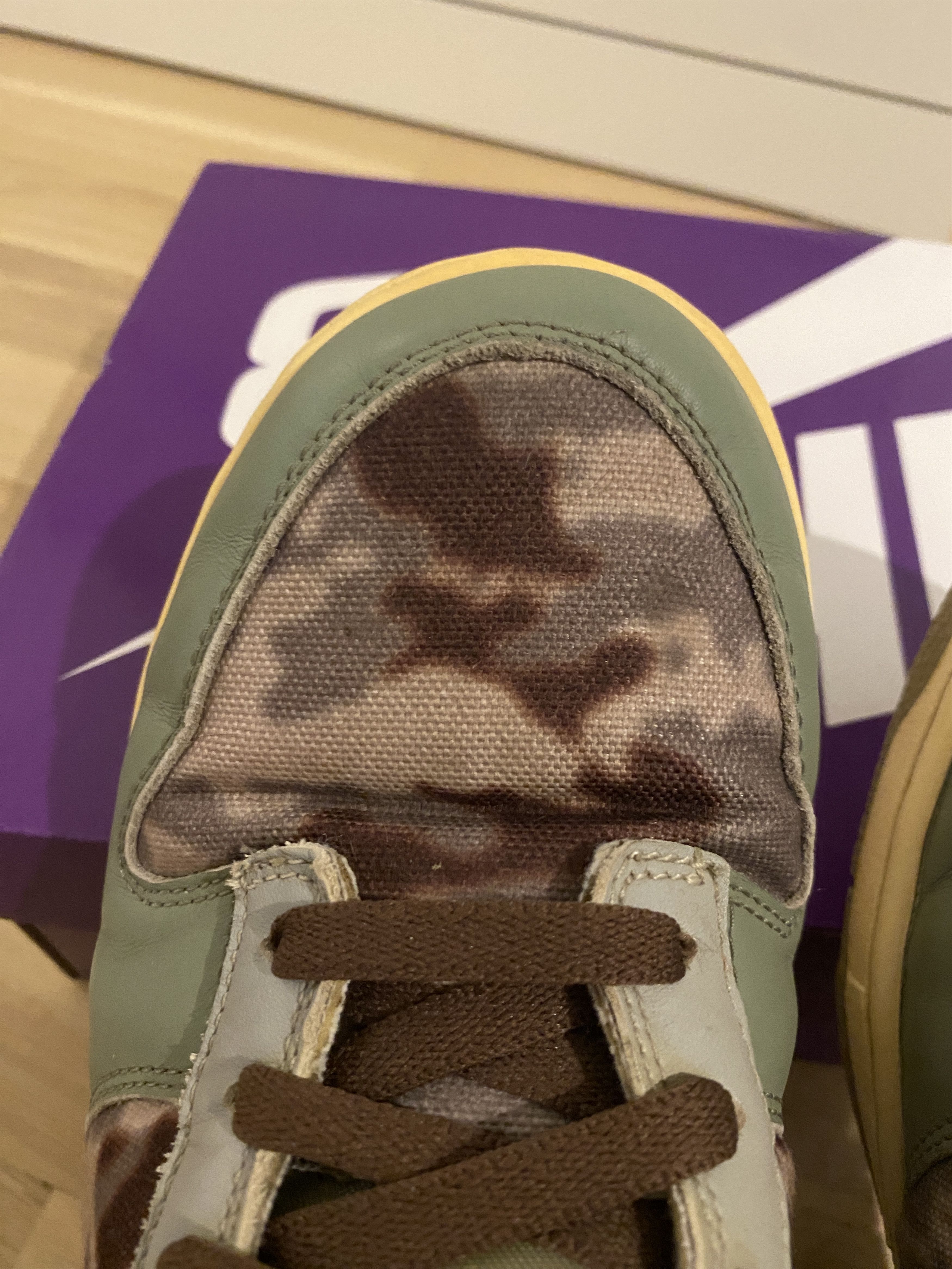 Nike 2003 Nike Dunk Low Vintage - Camo Green Olive Size US 11.5 / EU 44-45 - 3 Thumbnail