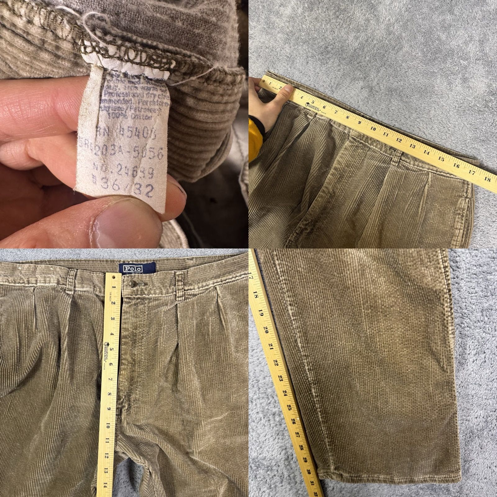 Polo Ralph Lauren VINTAGE Polo Ralph Lauren Pants Mens 36x32 Brown Corduroy 90s Chino Trousers Size US M / EU 48-50 / 2 - 8 Thumbnail