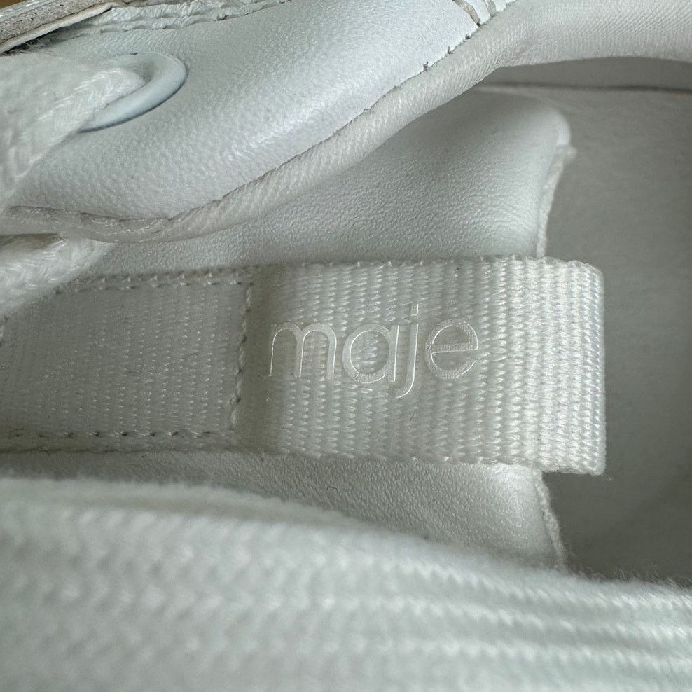 Maje NWOT Maje Blanc White Zig-Zag Chunky Lug Leather Sneakers Size US 11 / IT 41 - 9 Thumbnail