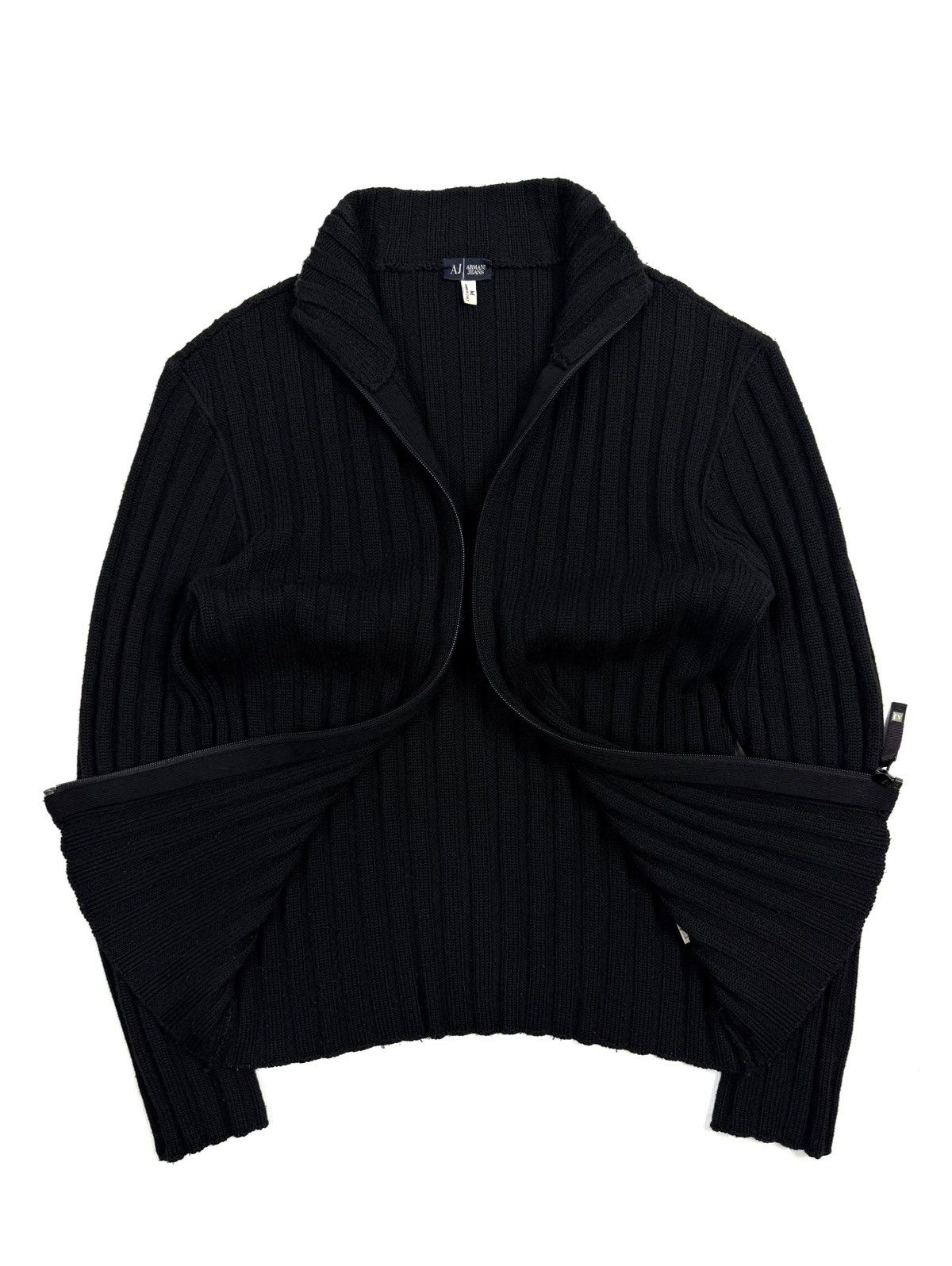 Armani Armani Jeans Y2K Full Zip Wool Blend Knit SweaterAvant Garde Size US M / EU 48-50 / 2 - 2 Thumbnail