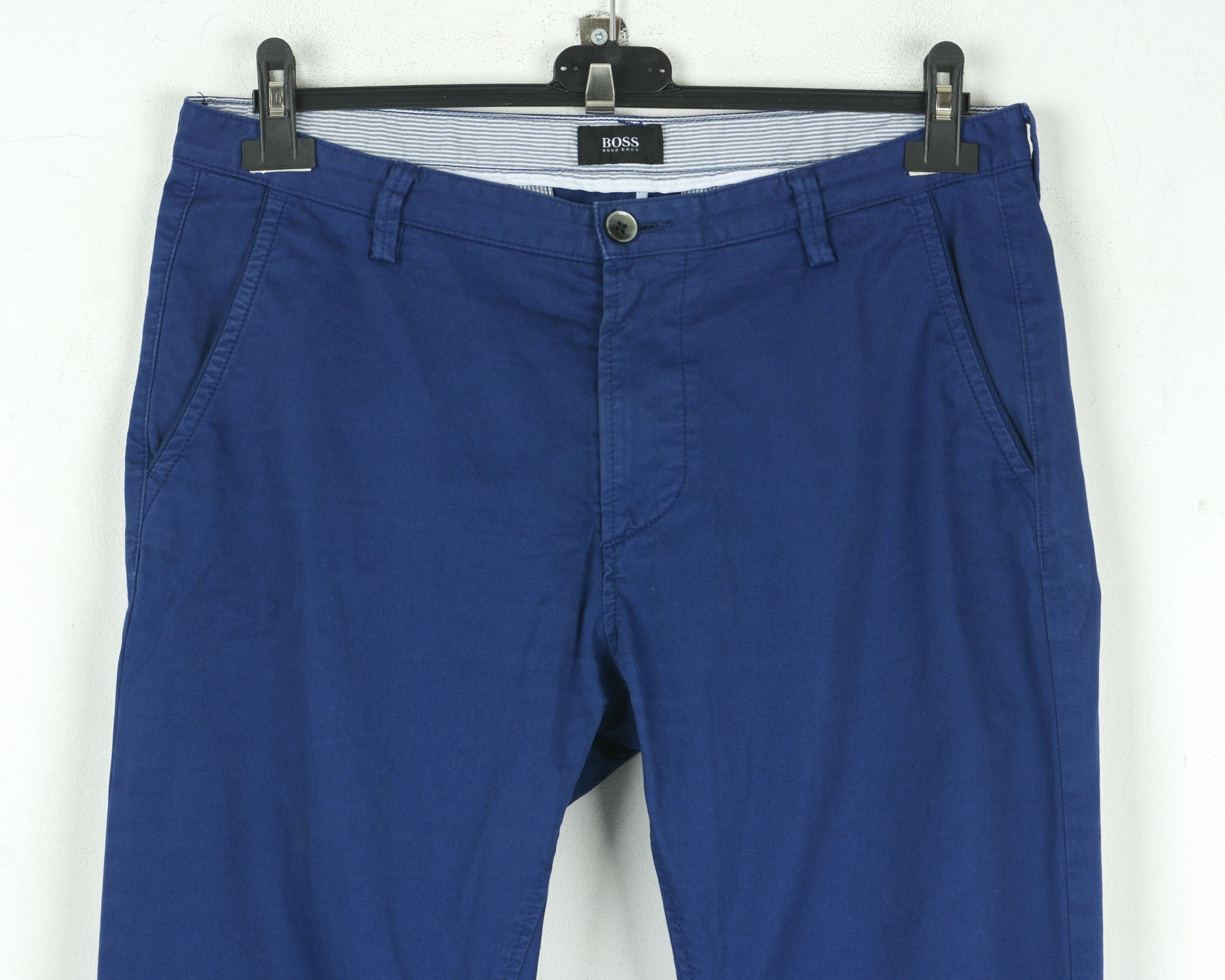 Hugo Boss W32 L34 Regular Straight Pants Trousers Stretch Casual Blue Size US 32 / EU 48 - 2 Thumbnail
