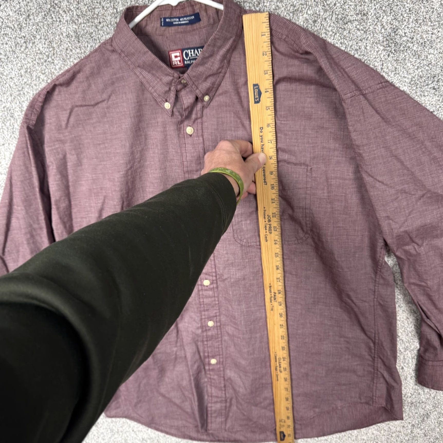 Chaps Chaps Ralph Lauren Shirt Mens XL Maroon Check Button-Down Long Sleeve Casual Size US XL / EU 56 / 4 - 3 Thumbnail