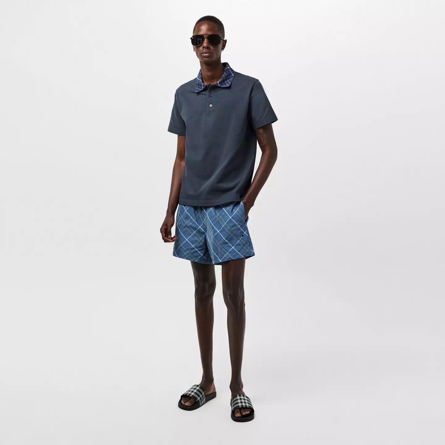 Burberry o1g2r1mq0426 Check Short Sleeve Polo Shirt in Magnet Size US M / EU 48-50 / 2 - 6 Thumbnail