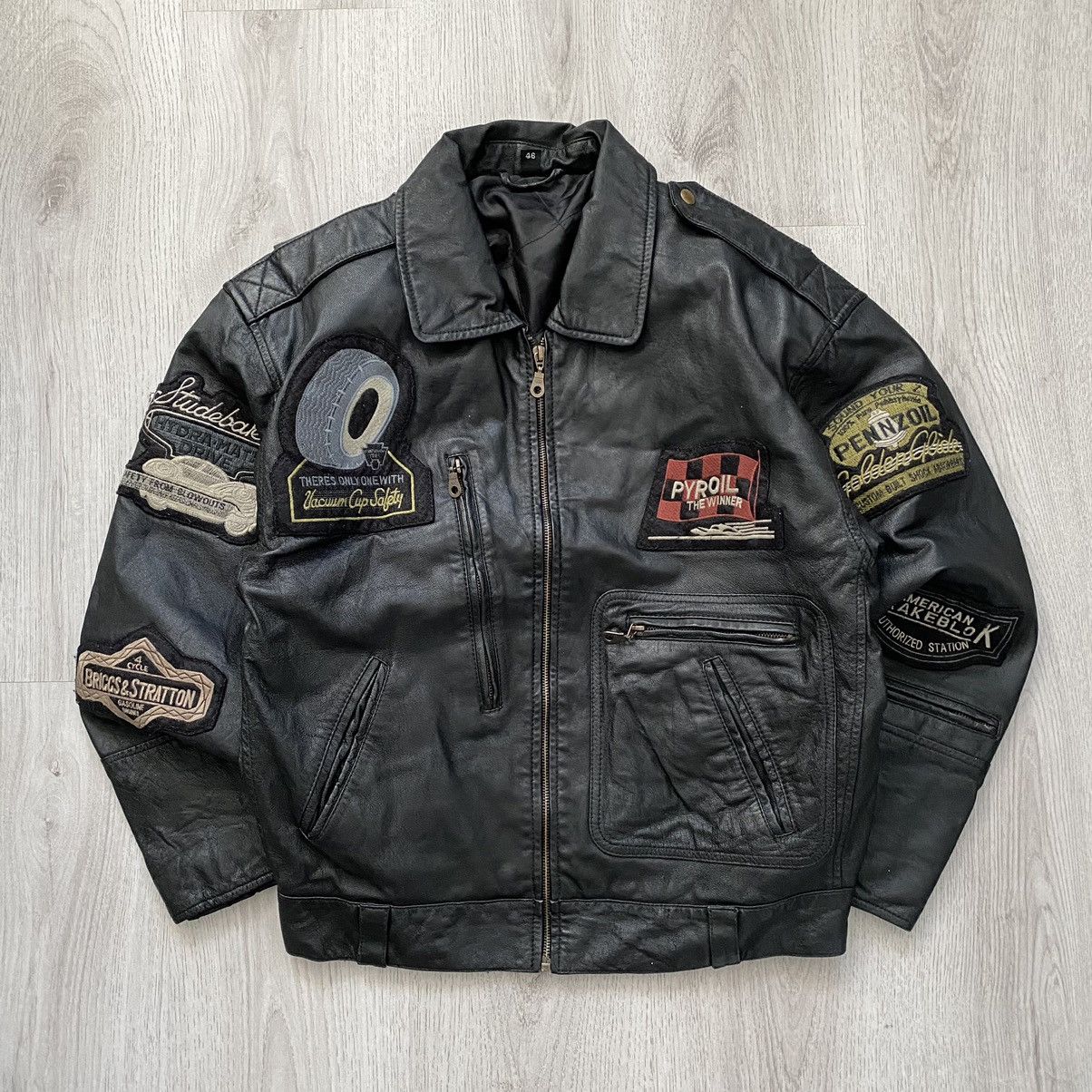 Leather Jacket × Military × Vintage Vintage Sub Urban French