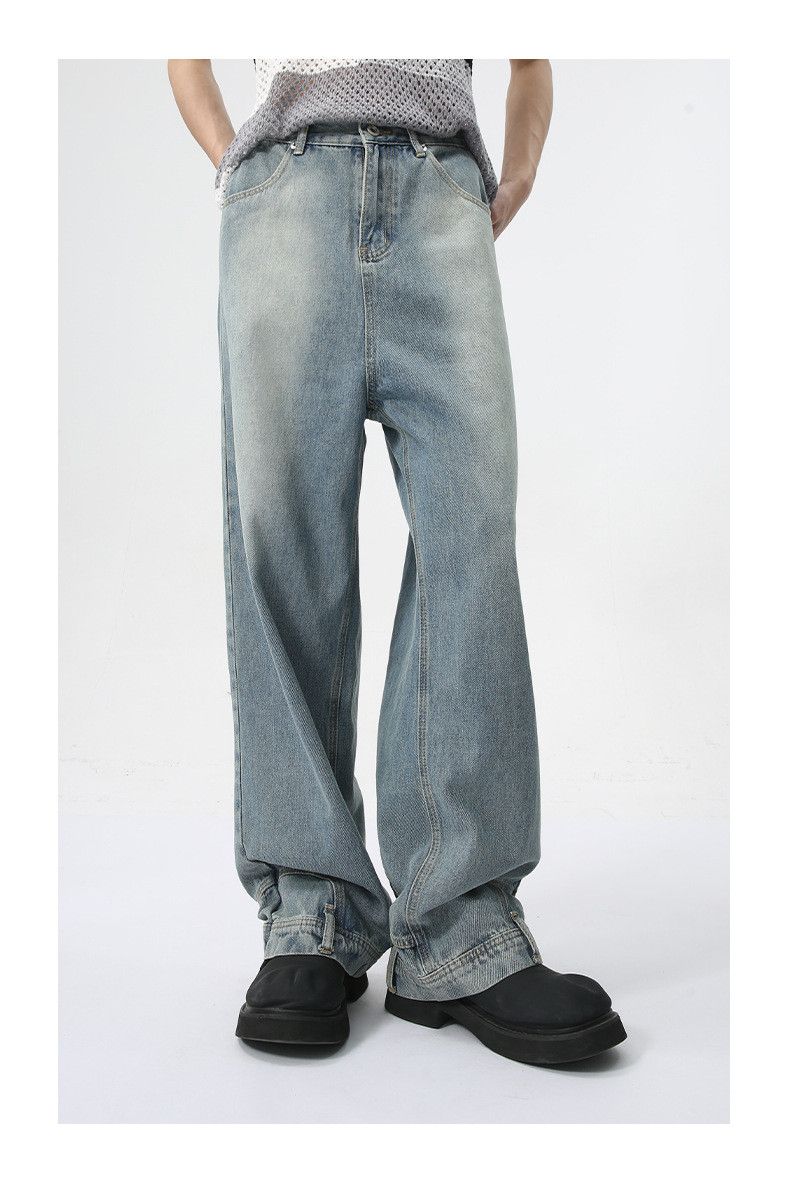 Japanese Brand × Jean Light blue washed trendy straight loose jeans Size US 32 / EU 48 - 2 Thumbnail