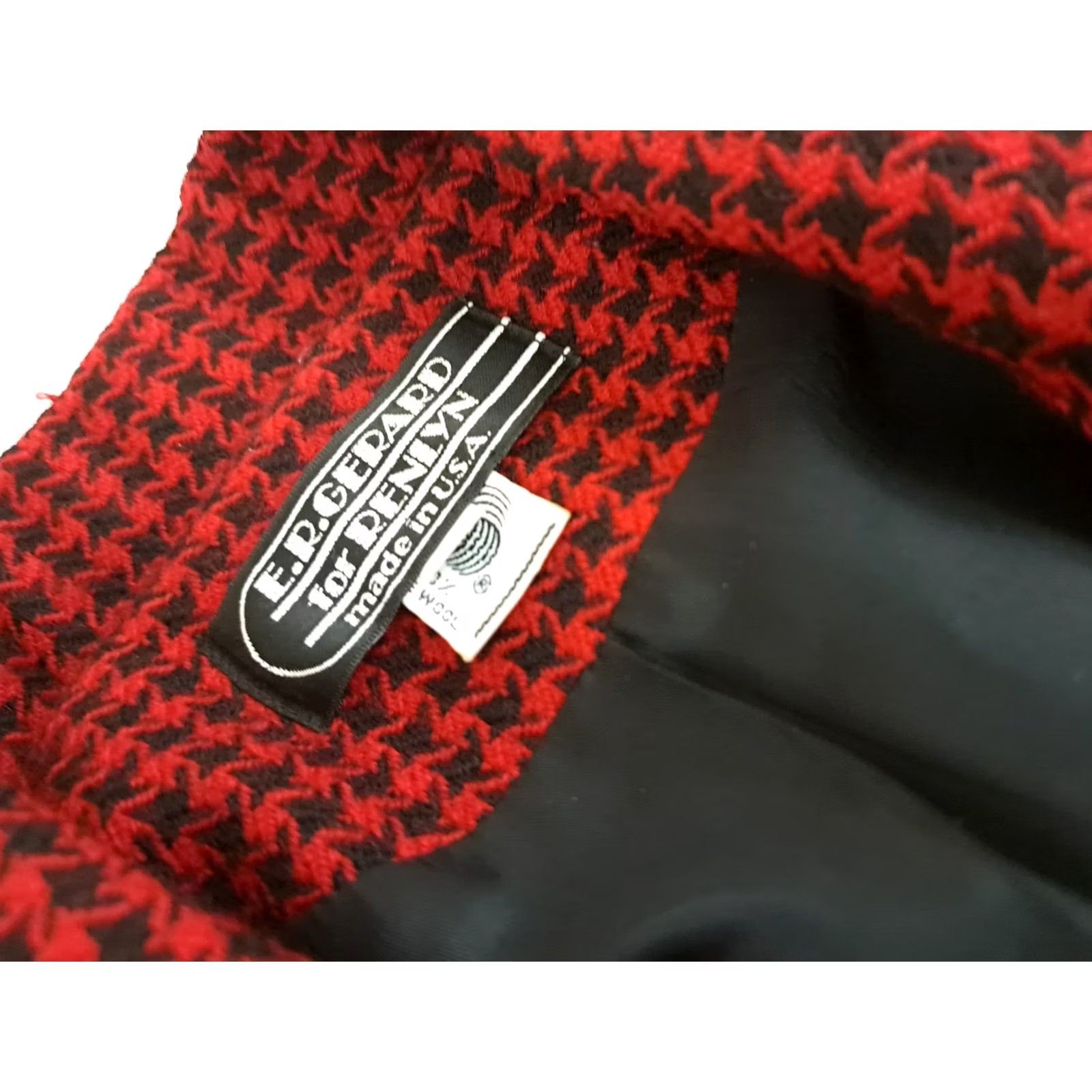 Vintage VINTAGE ER GERARD FOR RENLYN Woman Jacket Houndstooth Red Wool Button sz 10 USA 80s Cardigan Women Size L / US 10 / IT 46 - 2 Thumbnail