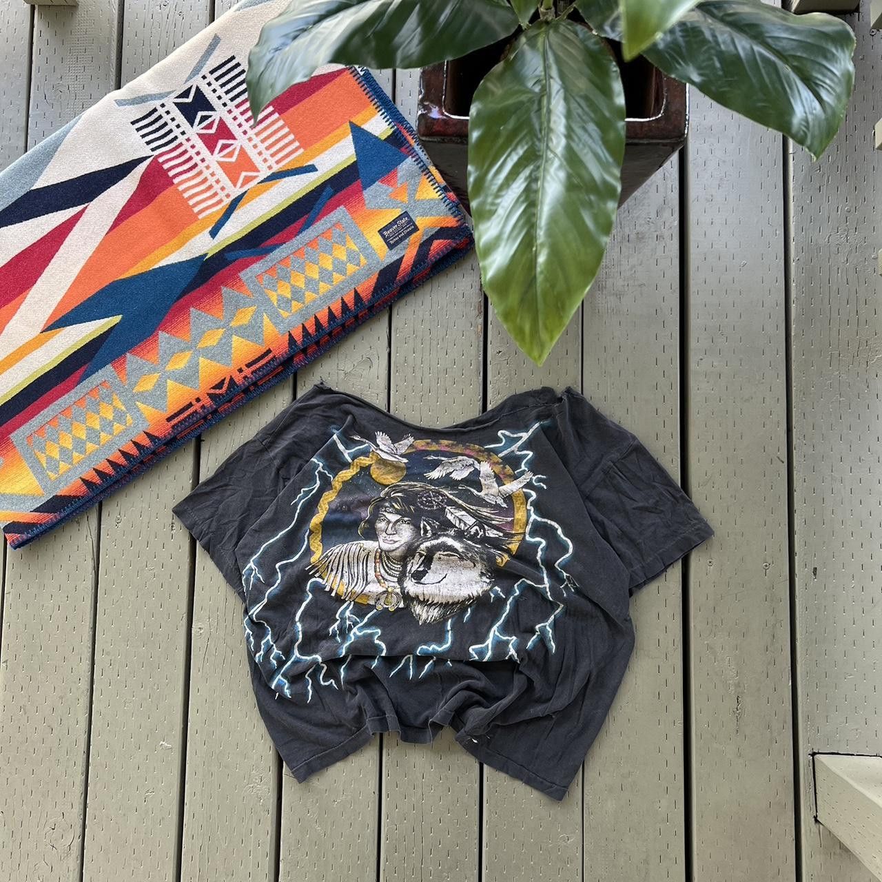 Vintage Vtg 90s American Thunder Mens Indian Eagle Lightning T-Shirt Size US S / EU 44-46 / 1 - 2 Thumbnail