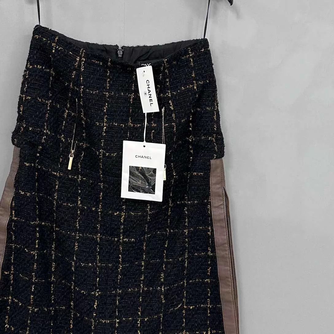 Chanel Chanel Black & Gold Woven Leather Skirt Size 34 New Size 25" / US 0 / IT 36 - 3 Thumbnail