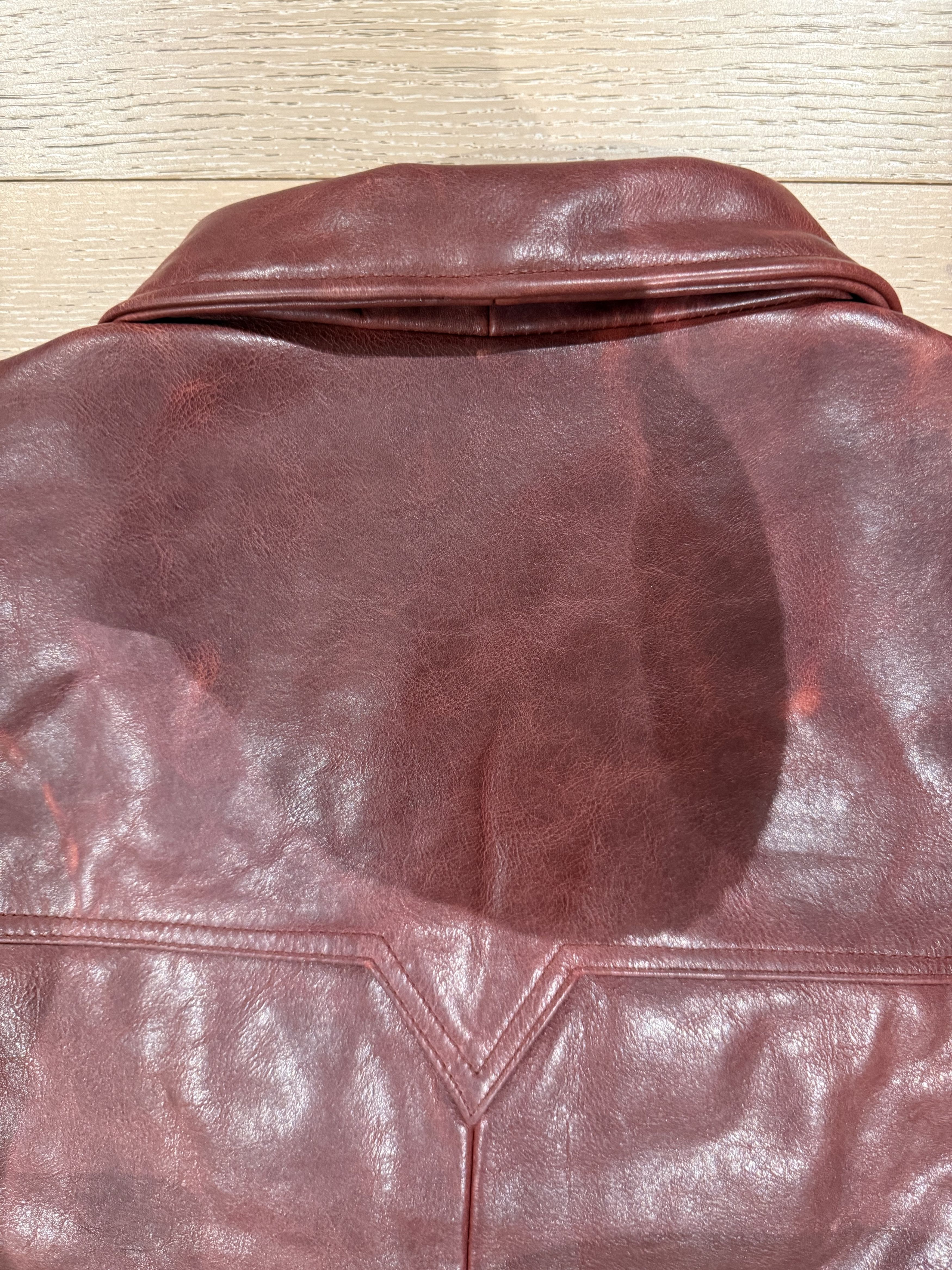 No Maintenance 💚 No Maintenance Double Rivet Leather Jacket Oxblood NEW Size US M / EU 48-50 / 2 - 15 Thumbnail