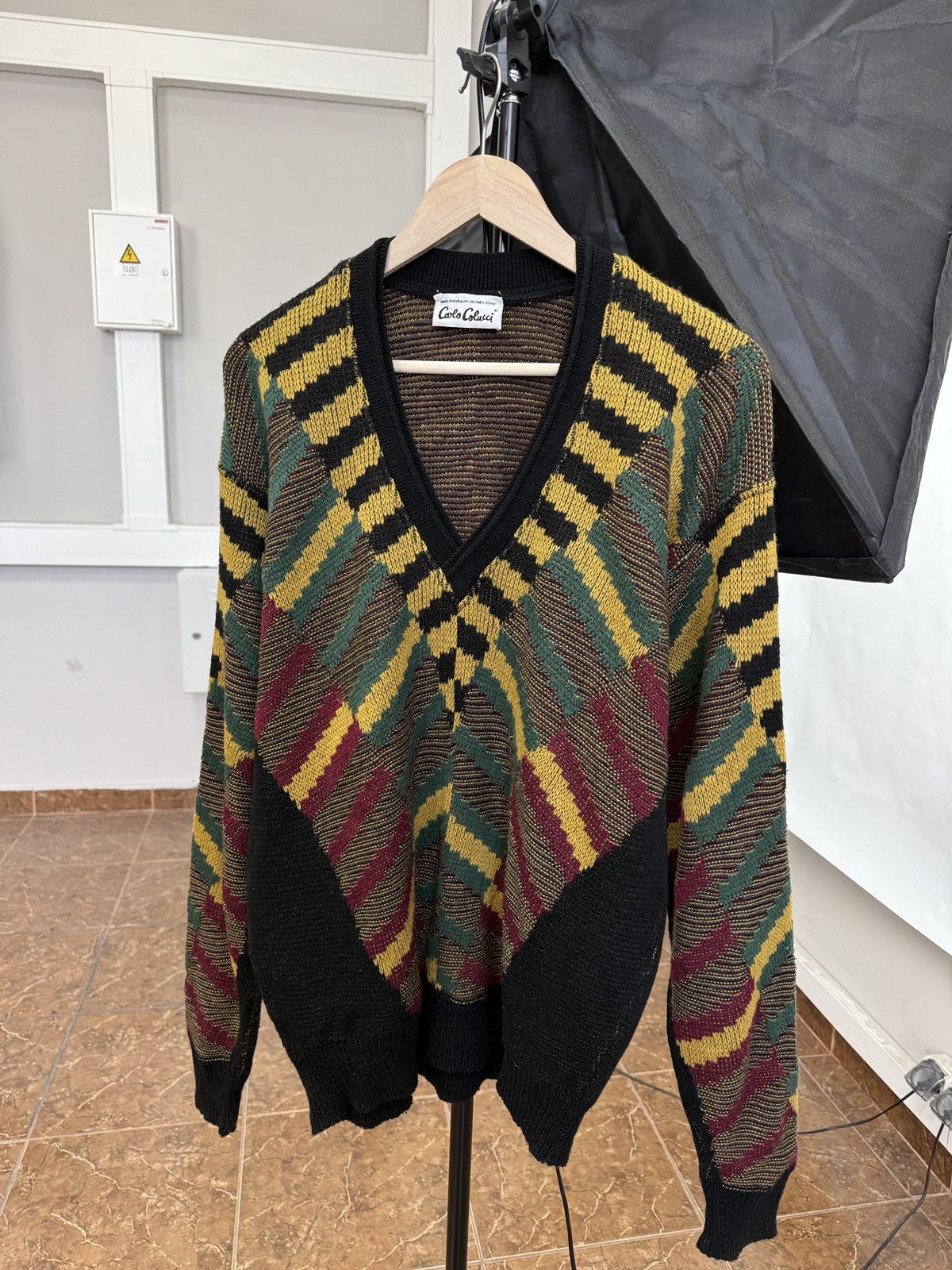 Carlo Colucci 🇺🇸 Vintage 90s Carlo Colucci Coogi Style Sweater Kapital s Size US L / EU 52-54 / 3 - 1 Thumbnail