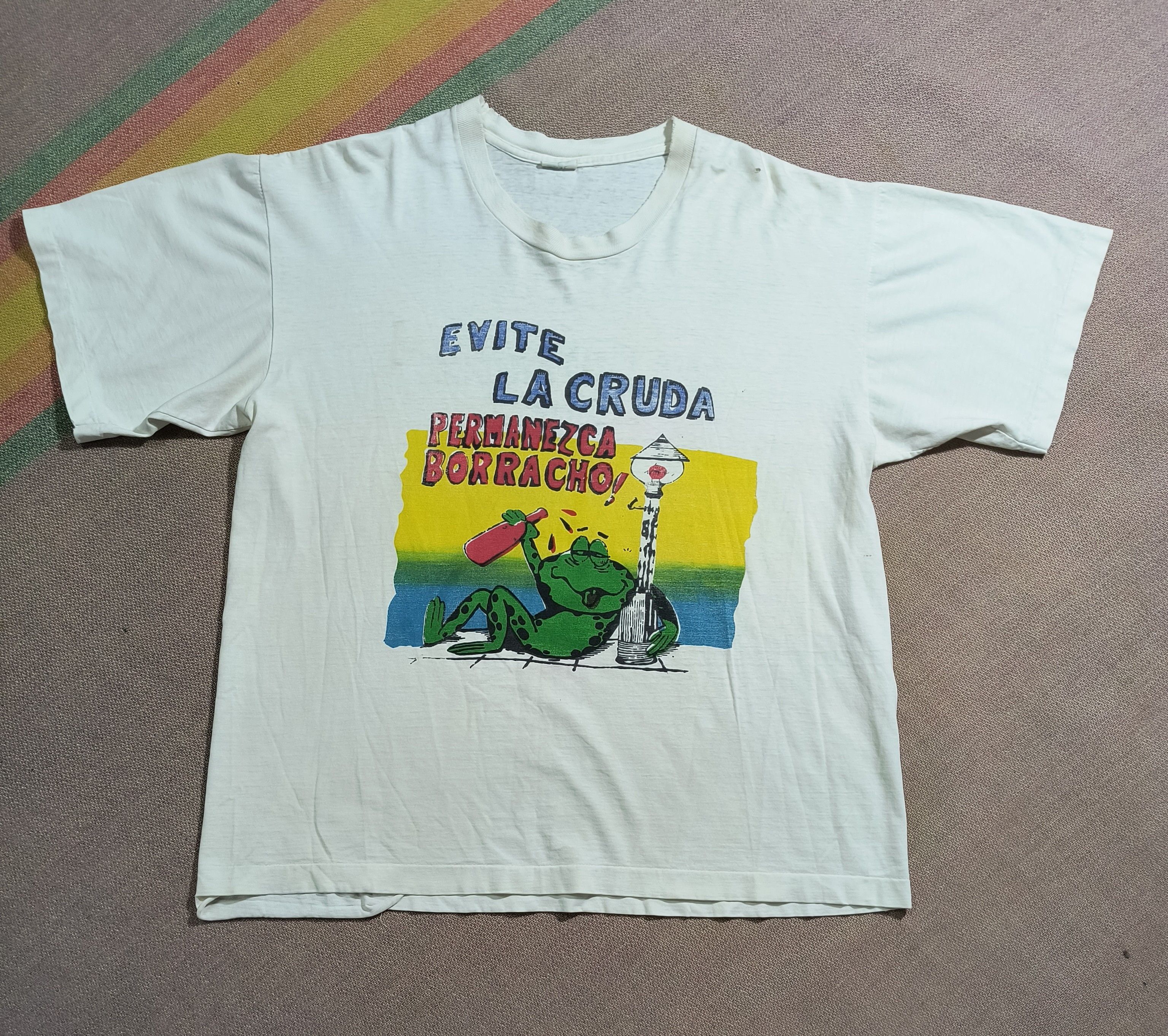 Vintage Vintage evite la cruda permanezca borracho 90's tee Size US L / EU 52-54 / 3 - 2 Thumbnail