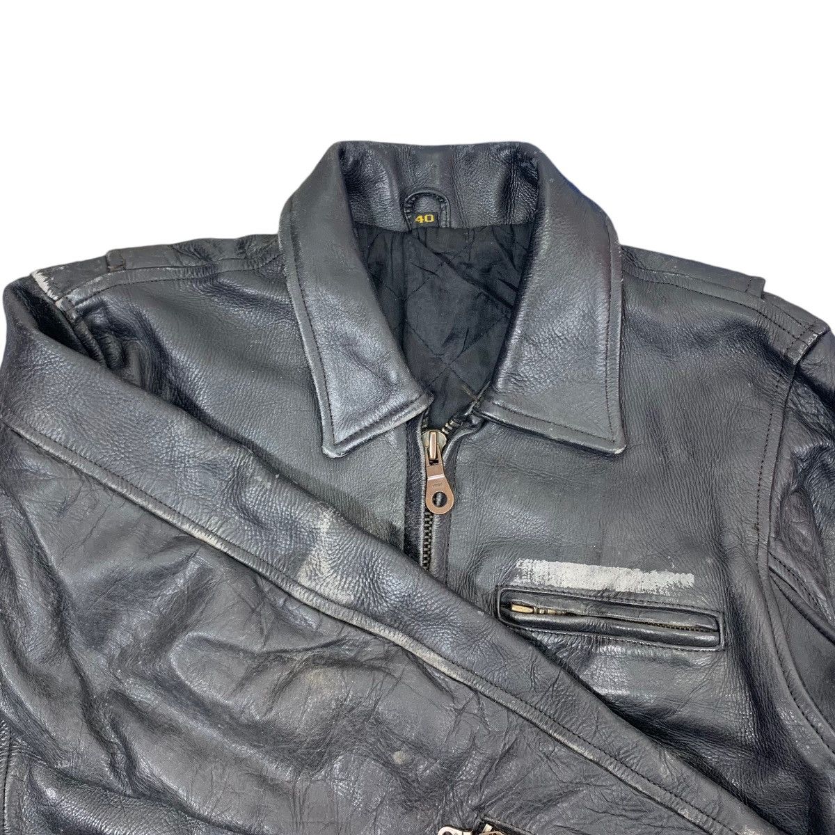 Genuine Leather Vintage Spiker Marino Leather Biker Jacket Size US M / EU 48-50 / 2 - 2 Thumbnail