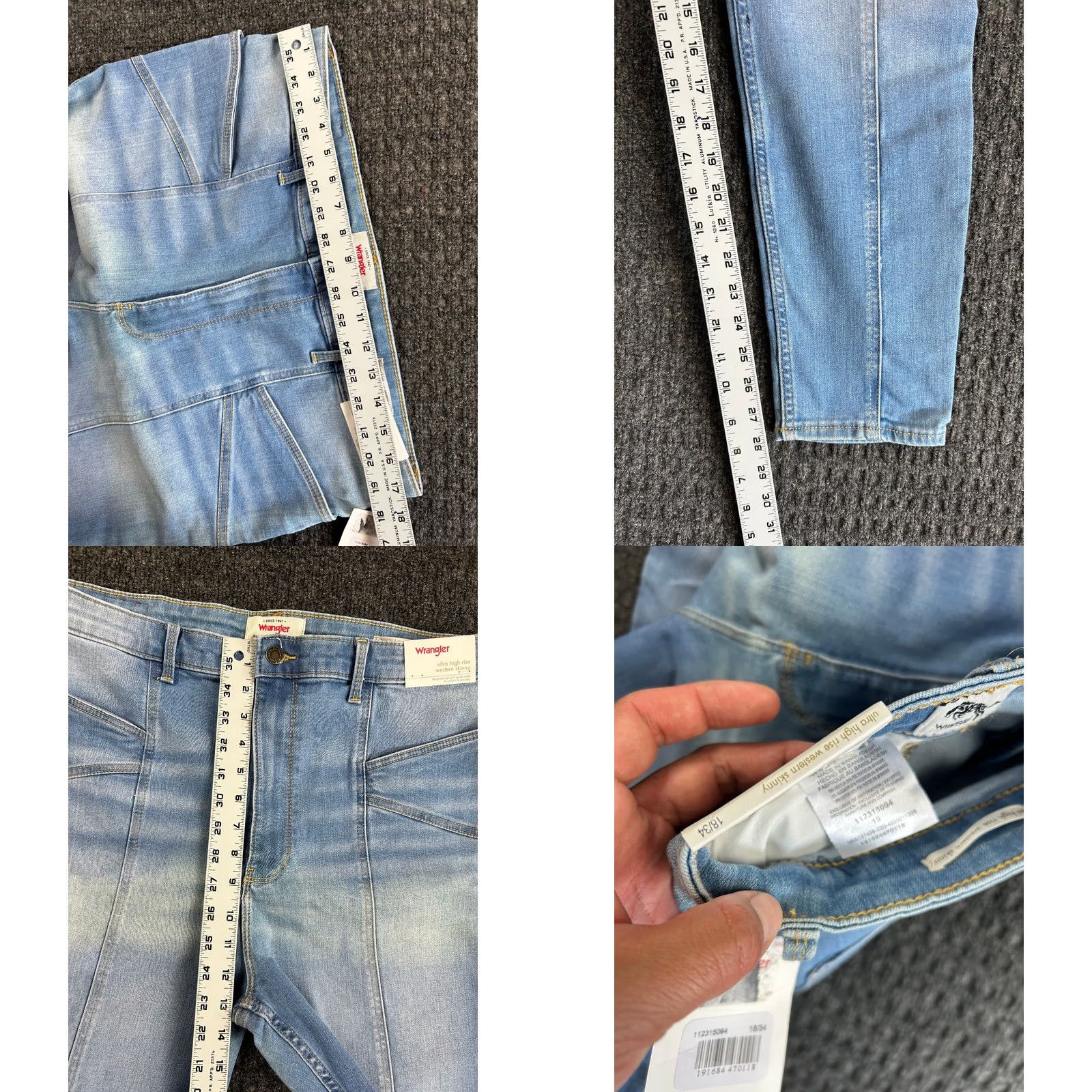 Wrangler Wrangler Ultra High Rise Skinny Jeans Womens Size 18 Light Blue NEW Size 40" / US 18 - 8 Thumbnail