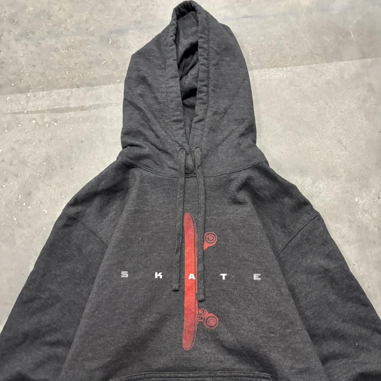 Japanese Brand × Vintage Crazy Vintage Y2K/2000s Grey Skate Streetwear Skater Hoodie! Size US M / EU 48-50 / 2 - 2 Thumbnail