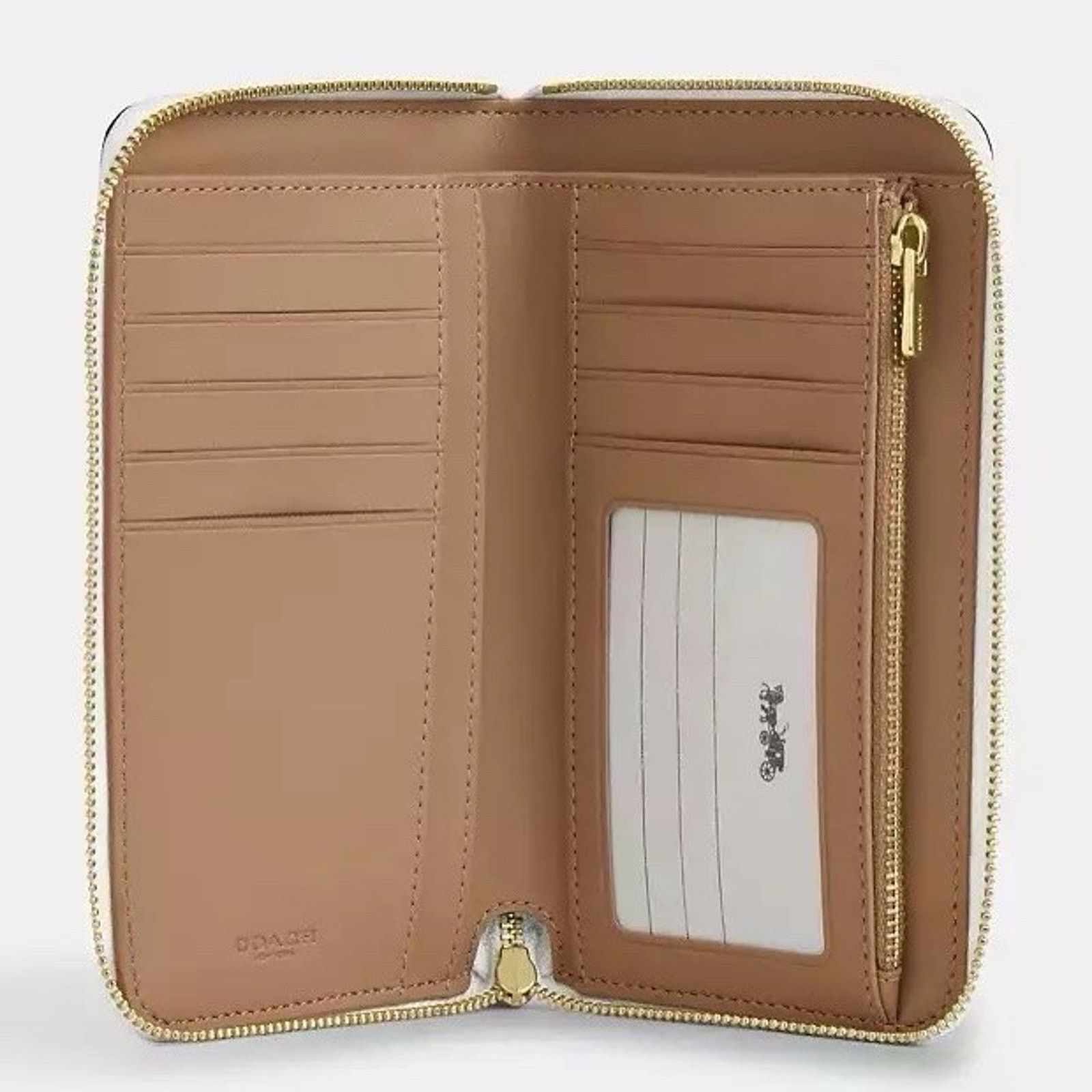 Coach NWT Coach Medium Id Zip Wallet CW781 Gold/White/Chalk Size ONE SIZE - 7 Thumbnail