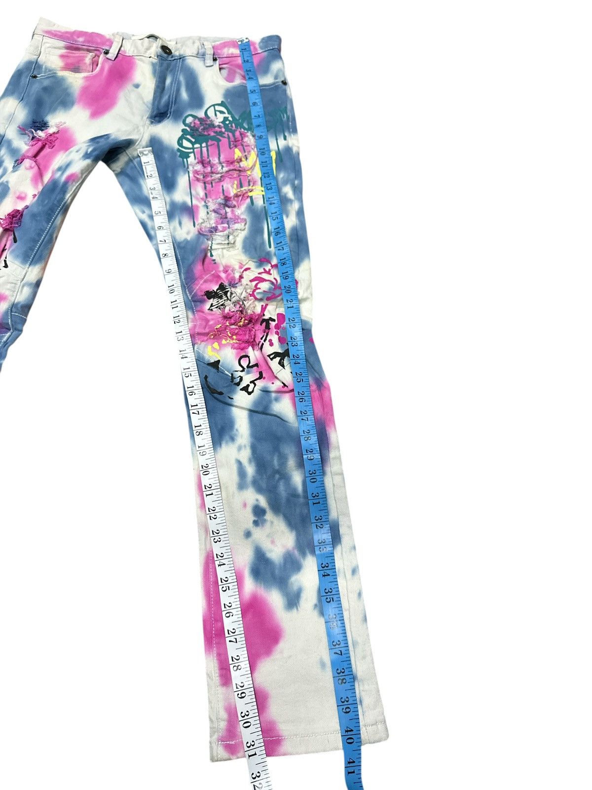Kapital Distress Style Kloud 9 Strench Denim Brand Multicolour . Size US 32 / EU 48 - 3 Thumbnail