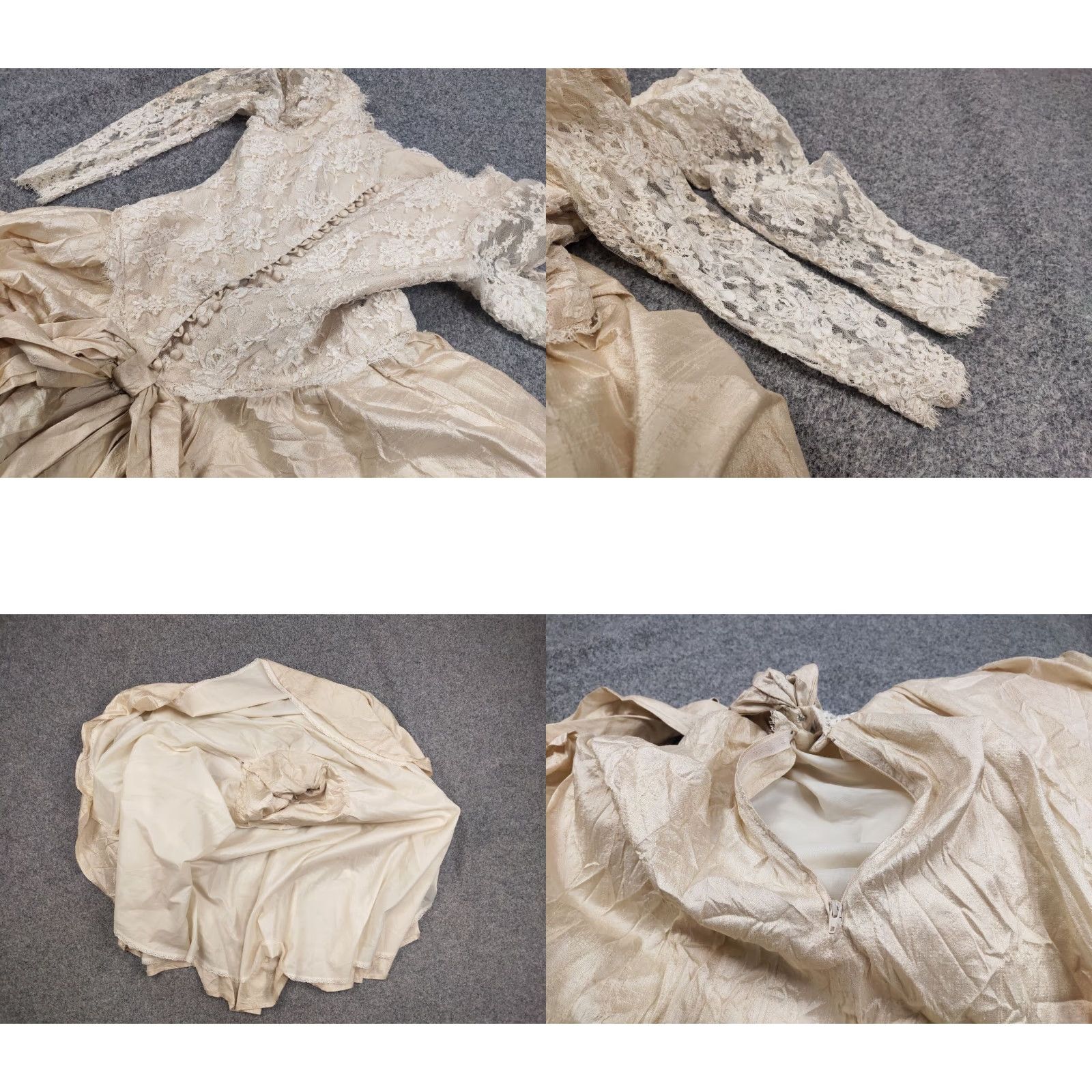 Vintage VINTAGE Phun Shirts lace Dress Button made in usa Shirt Dress M/L Beige 80s wedding style Women's Size M / US 6-8 / IT 42-44 - 10 Thumbnail