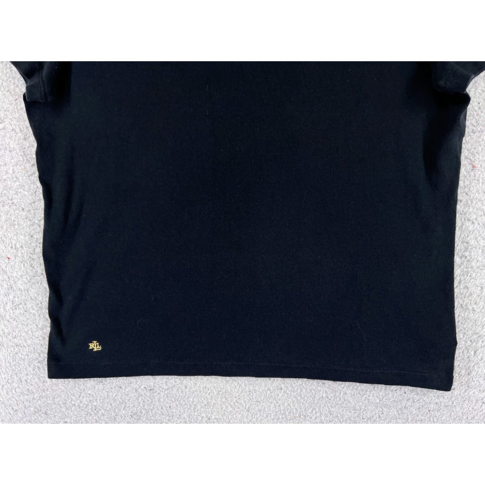 Ralph Lauren VINTAGE LAUREN RALPH LAUREN Shirt Womens Medium Black 100% Cotton Jersey Tie Shoulder Size M / US 6-8 / IT 42-44 - 5 Thumbnail