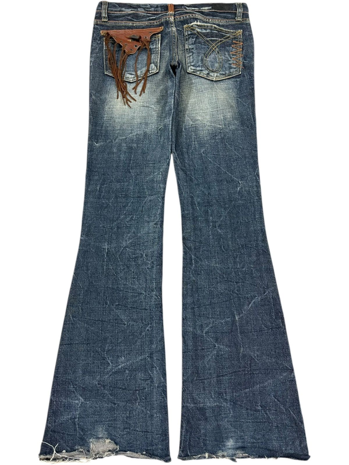Hysteric Glamour Vintage Japanese Brand Rusty Distress Low Rise Flare Jeans Size 29" - 2 Thumbnail