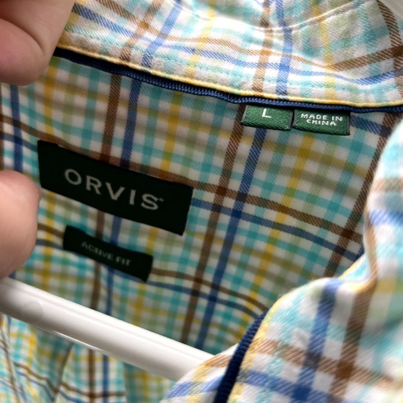 Orvis Orvis Shirt Men Large Adult Green Plaid Cotton Button-Down Vintage? No (reworded per data) Size US L / EU 52-54 / 3 - 4 Thumbnail