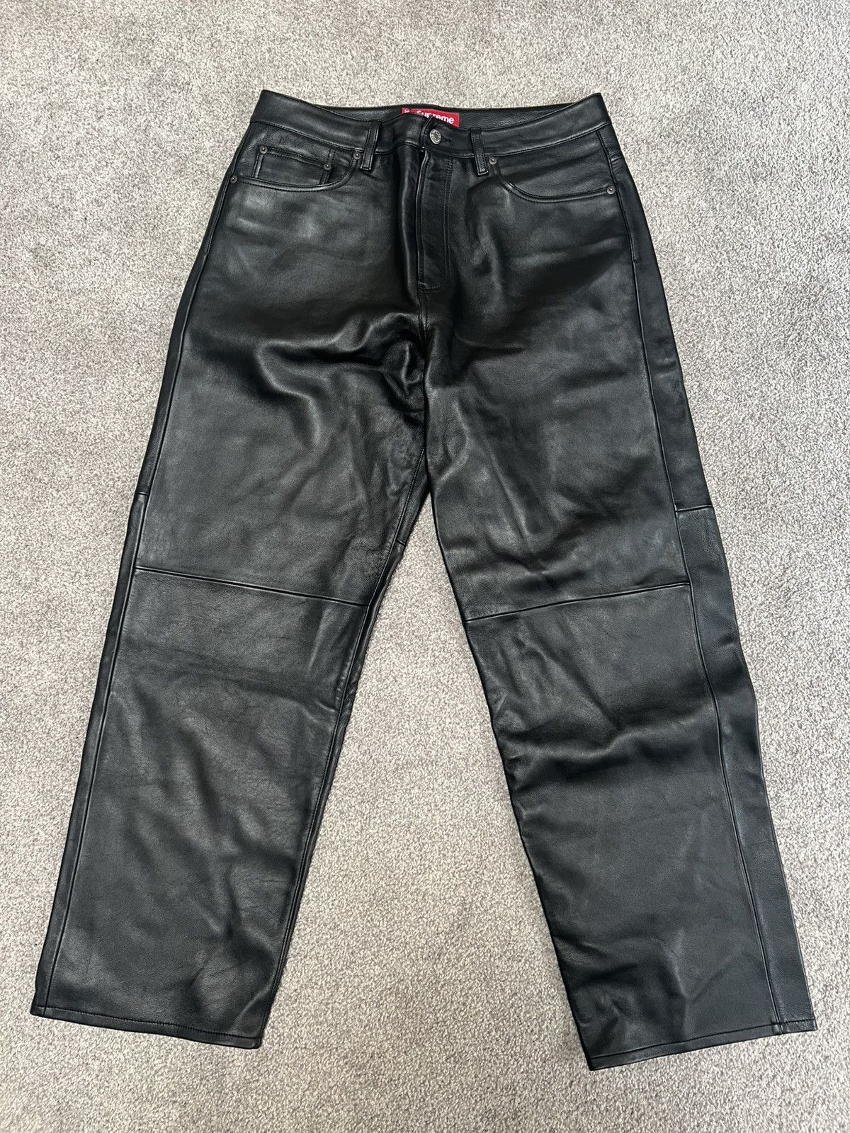 Supreme Supreme Black Vanson Leather Bones Pant Skeleton | Grailed