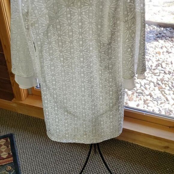 Vintage Robbie Bee Signature Sz. L White Eyelet Dress w Unique Sleev Size L / US 10 / IT 46 - 4 Thumbnail